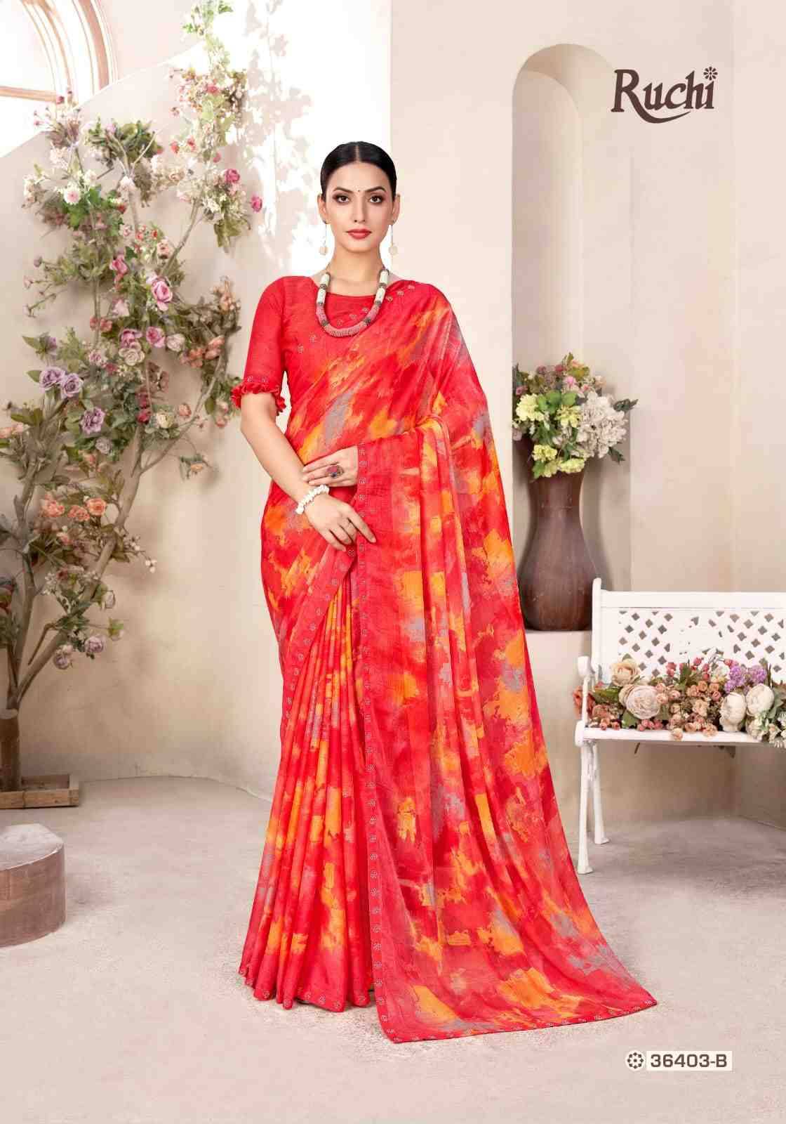 Vanilla Vol-13 By Ruchi Sarees 38401-A To 38403-D Series Indian Traditional Wear Collection Beautiful Stylish Fancy Colorful Party Wear & Occasional Wear Chiffon Sarees At Wholesale Price