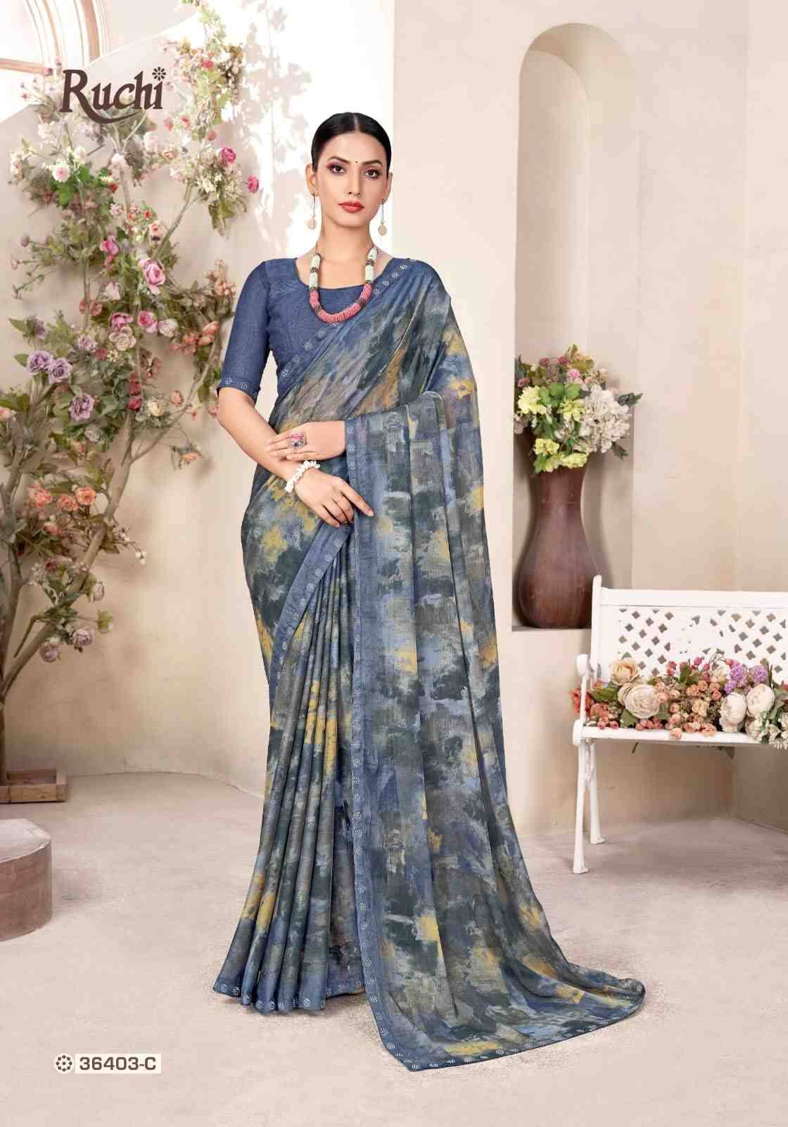 Vanilla Vol-13 By Ruchi Sarees 38401-A To 38403-D Series Indian Traditional Wear Collection Beautiful Stylish Fancy Colorful Party Wear & Occasional Wear Chiffon Sarees At Wholesale Price
