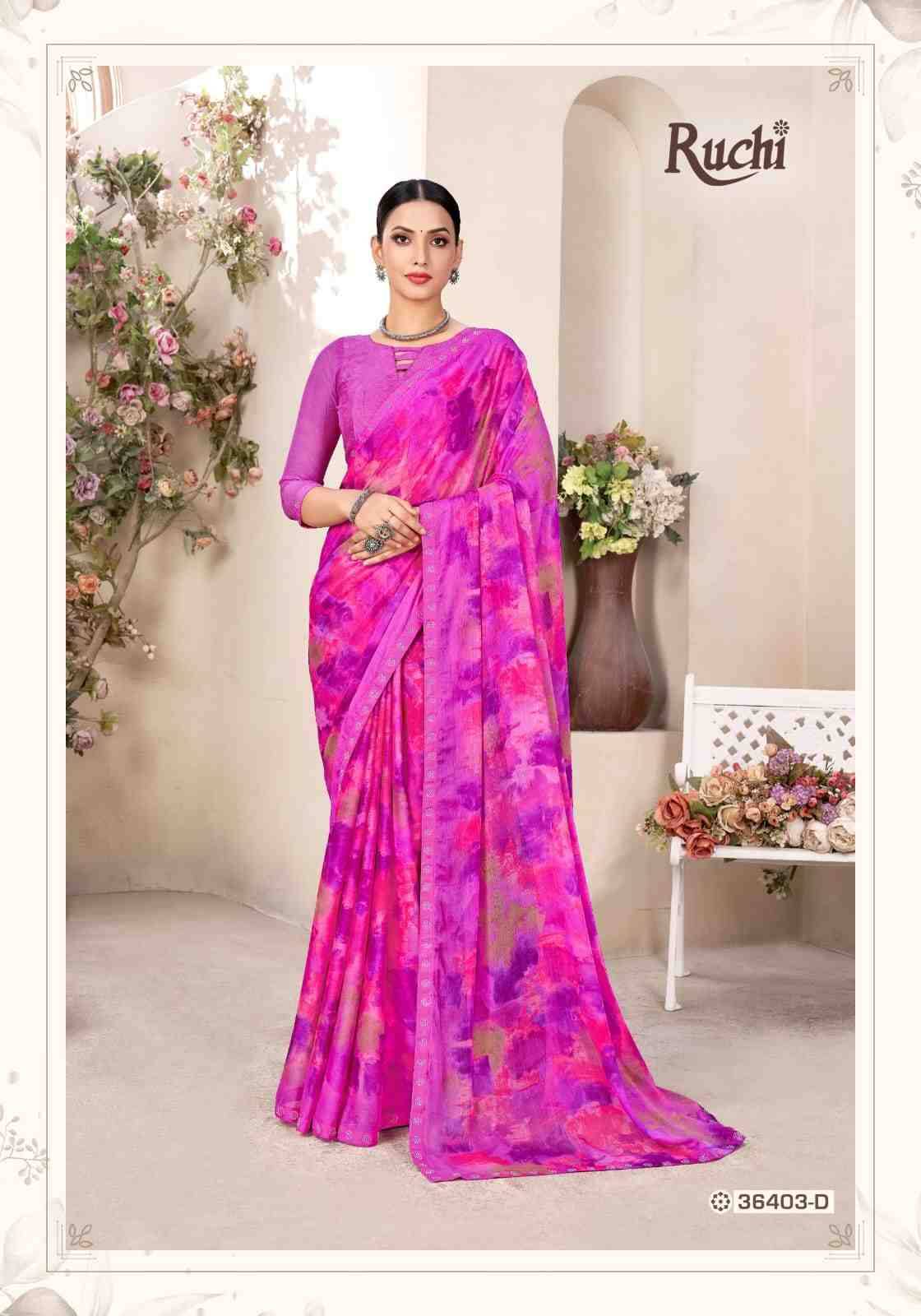 Vanilla Vol-13 By Ruchi Sarees 38401-A To 38403-D Series Indian Traditional Wear Collection Beautiful Stylish Fancy Colorful Party Wear & Occasional Wear Chiffon Sarees At Wholesale Price