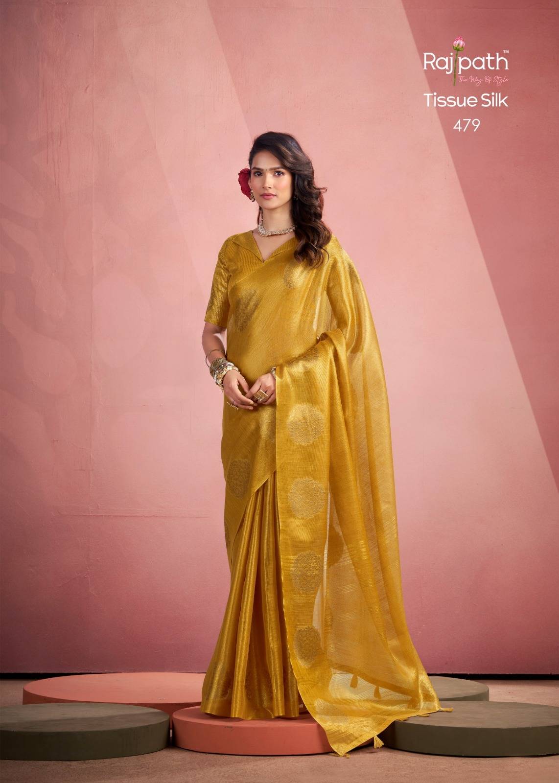 Mini Silk By Rajpath 474 To 479 Series Indian Traditional Wear Collection Beautiful Stylish Fancy Colorful Party Wear & Occasional Wear Tissue Sarees At Wholesale Price