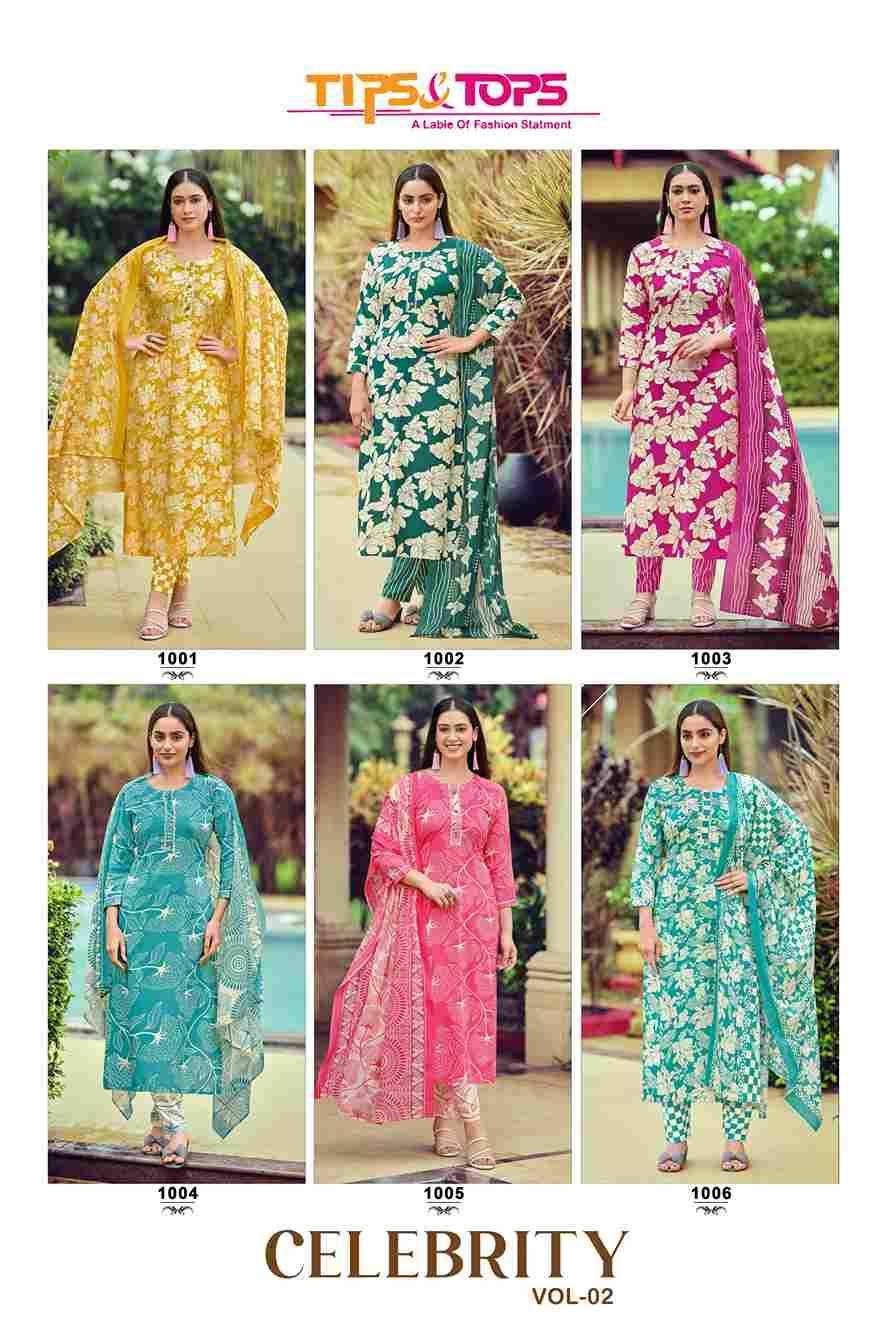 Celebrity Vol-2 By Tips And Tops 1001 To 1006 Series Beautiful Festive Suits Colorful Stylish Fancy Casual Wear & Ethnic Wear Heavy Rayon Dresses At Wholesale Price