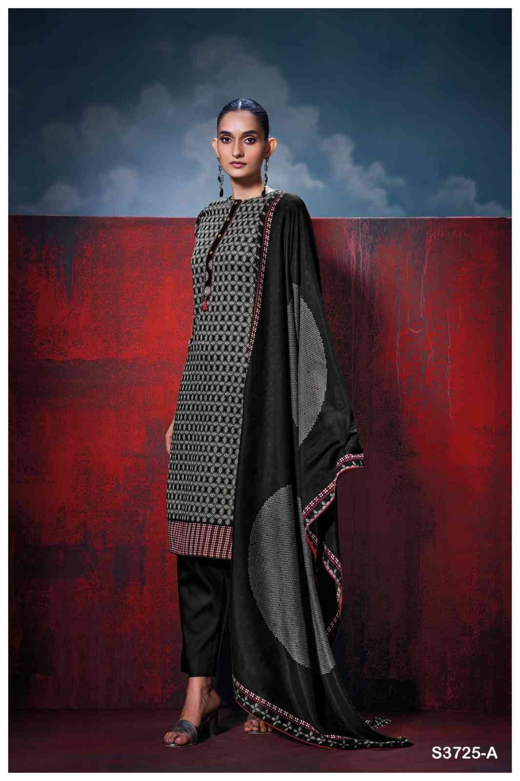 Kiyana-3725 By Ganga Fashion 3725-A To 3725-D Series Beautiful Festive Suits Colorful Stylish Fancy Casual Wear & Ethnic Wear Pure Cotton Satin Dresses At Wholesale Price