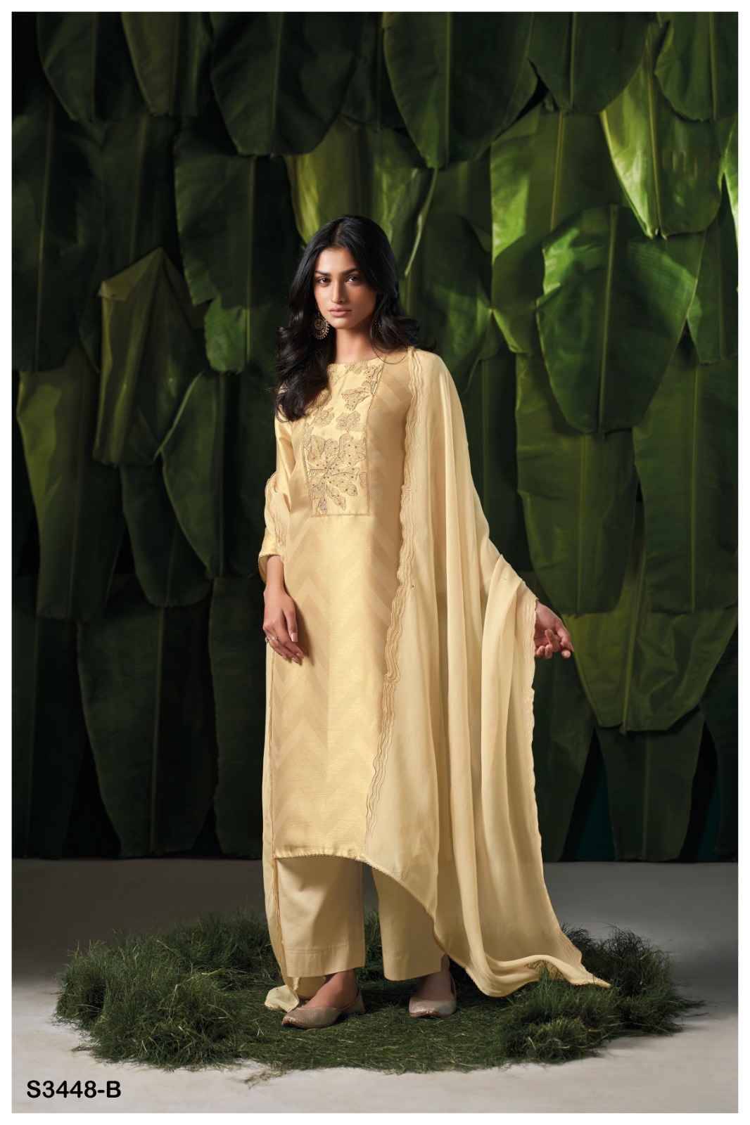 Destini-3448 By Ganga Fashion 3448-A To 3448-B Series Beautiful Festive Suits Colorful Stylish Fancy Casual Wear & Ethnic Wear Pure Bemberg Silk Dresses At Wholesale Price