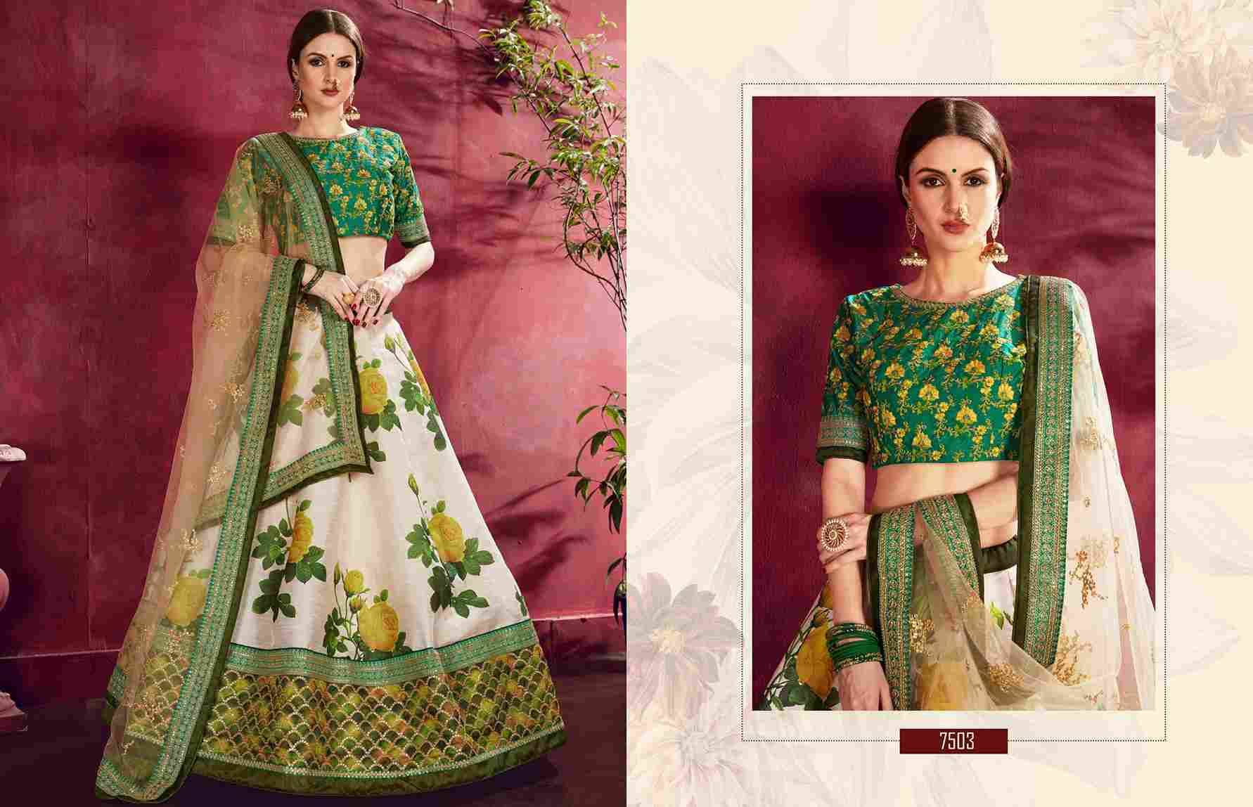 Carnations By Zeel Clothing 7501 To 7511 Series Indian Traditional Beautiful Stylish Designer Banarasi Silk Jacquard Embroidered Party Wear Bangalori Silk Lehengas At Wholesale Price