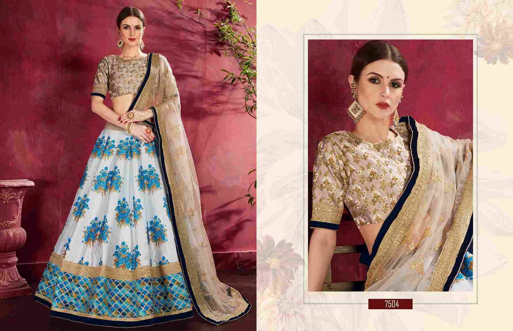 Carnations By Zeel Clothing 7501 To 7511 Series Indian Traditional Beautiful Stylish Designer Banarasi Silk Jacquard Embroidered Party Wear Bangalori Silk Lehengas At Wholesale Price