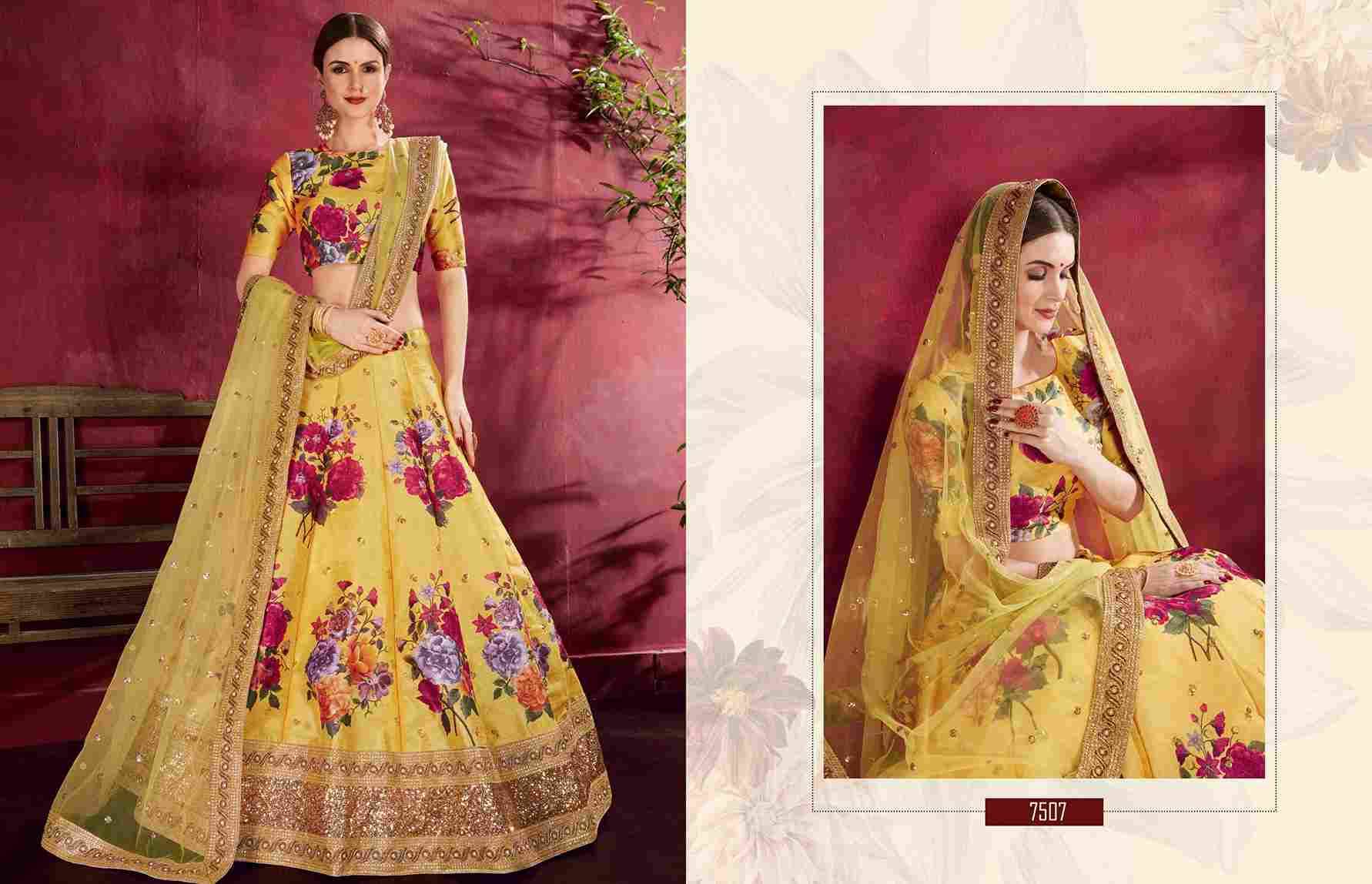 Carnations By Zeel Clothing 7501 To 7511 Series Indian Traditional Beautiful Stylish Designer Banarasi Silk Jacquard Embroidered Party Wear Bangalori Silk Lehengas At Wholesale Price