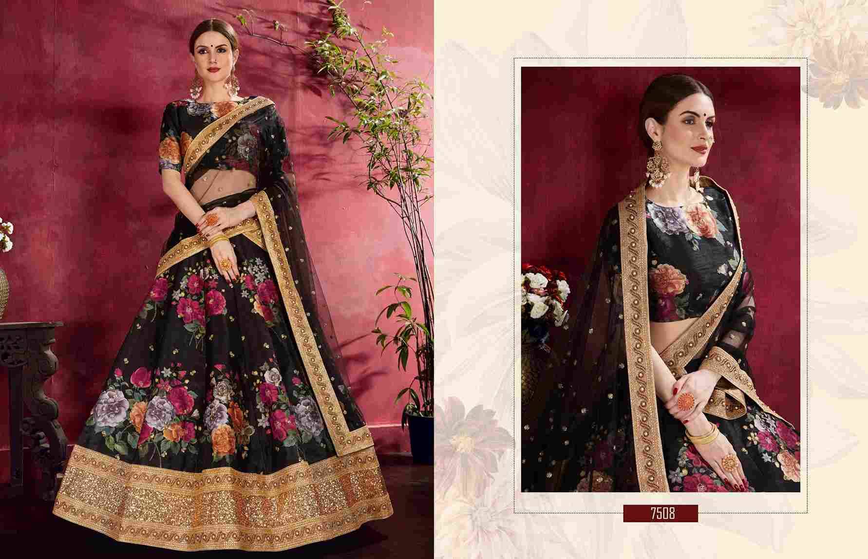 Carnations By Zeel Clothing 7501 To 7511 Series Indian Traditional Beautiful Stylish Designer Banarasi Silk Jacquard Embroidered Party Wear Bangalori Silk Lehengas At Wholesale Price