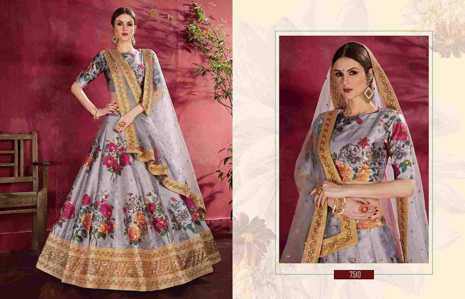 Carnations By Zeel Clothing 7501 To 7511 Series Indian Traditional Beautiful Stylish Designer Banarasi Silk Jacquard Embroidered Party Wear Bangalori Silk Lehengas At Wholesale Price