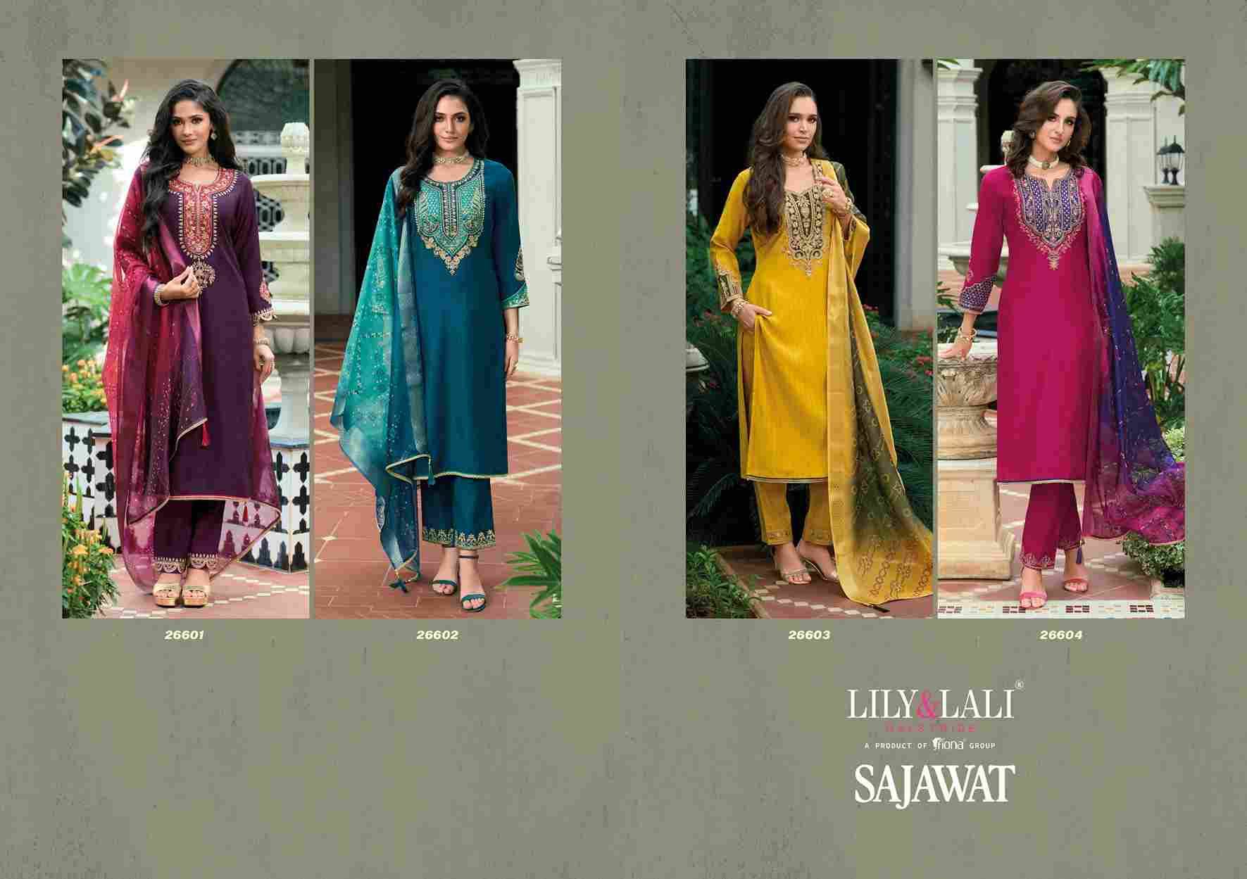 Sajawat By Lily And Lali 26601 To 26604 Series Beautiful Festive Suits Colorful Stylish Fancy Casual Wear & Ethnic Wear Viscose Embroidery Dresses At Wholesale Price