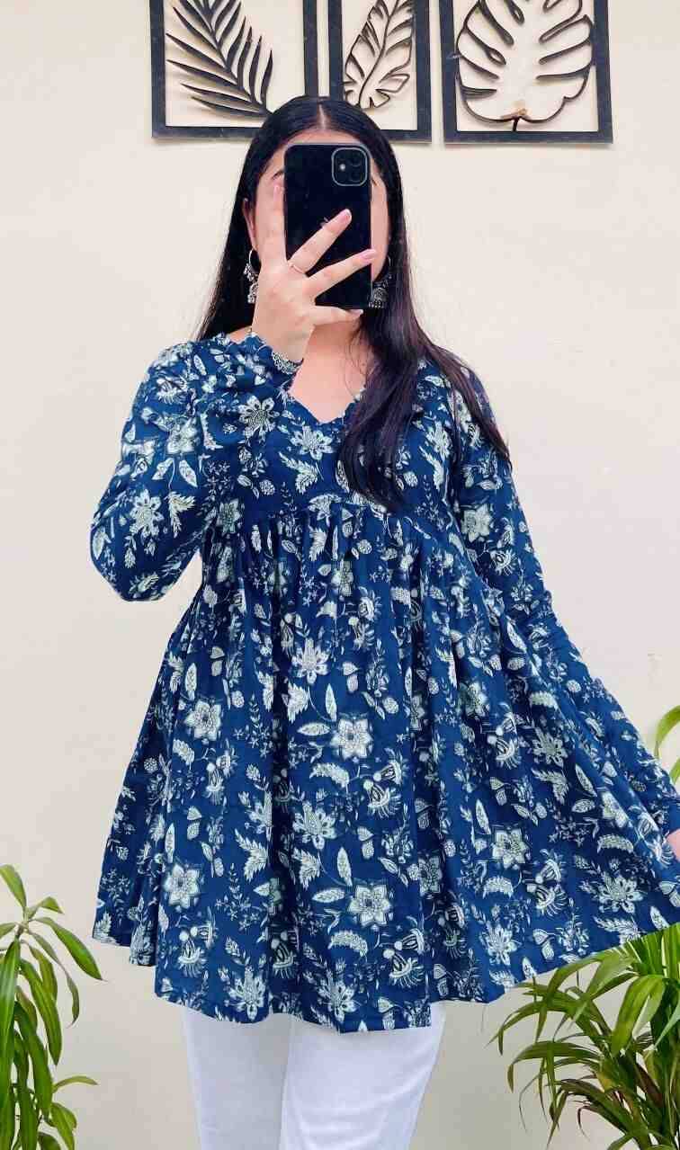 Peplum By Kaamiri 01 To 06 Series Designer Stylish Fancy Colorful Beautiful Party Wear & Ethnic Wear Collection Cotton Printed Tops At Wholesale Price