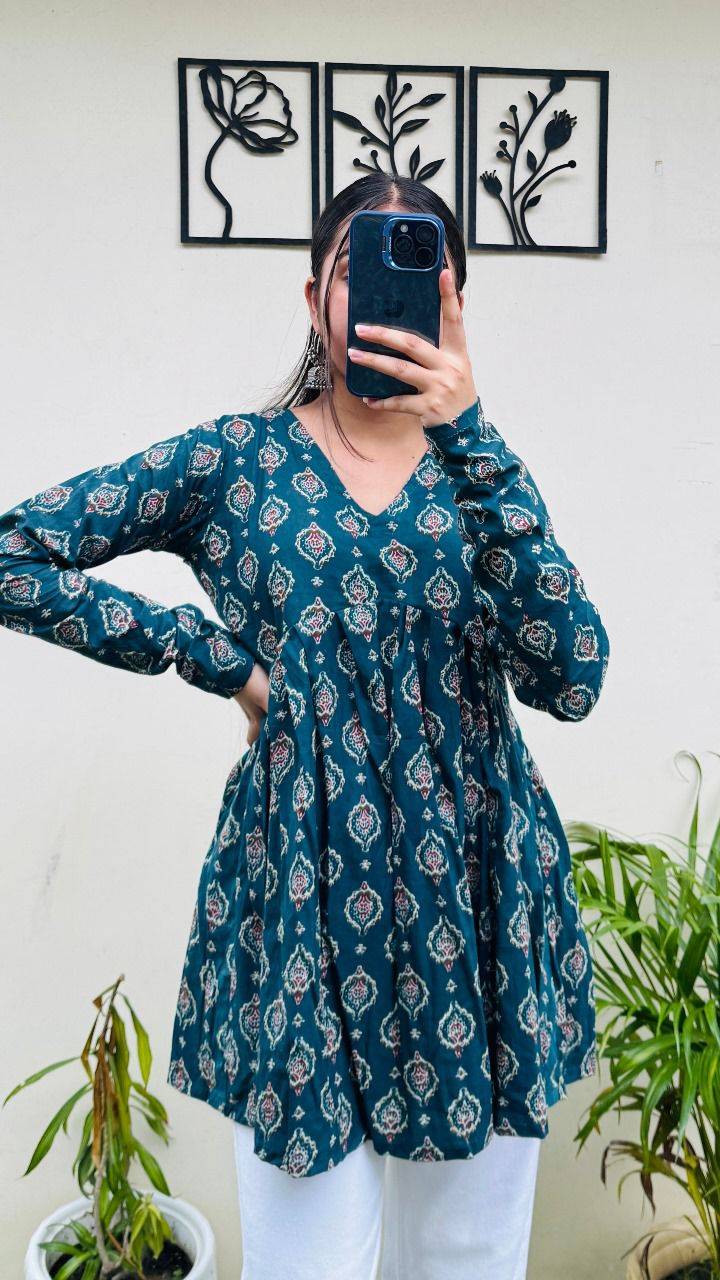 Peplum By Kaamiri 01 To 06 Series Designer Stylish Fancy Colorful Beautiful Party Wear & Ethnic Wear Collection Cotton Printed Tops At Wholesale Price