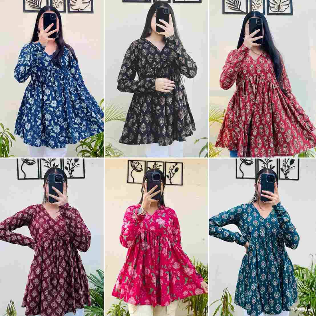 Peplum By Kaamiri 01 To 06 Series Designer Stylish Fancy Colorful Beautiful Party Wear & Ethnic Wear Collection Cotton Printed Tops At Wholesale Price