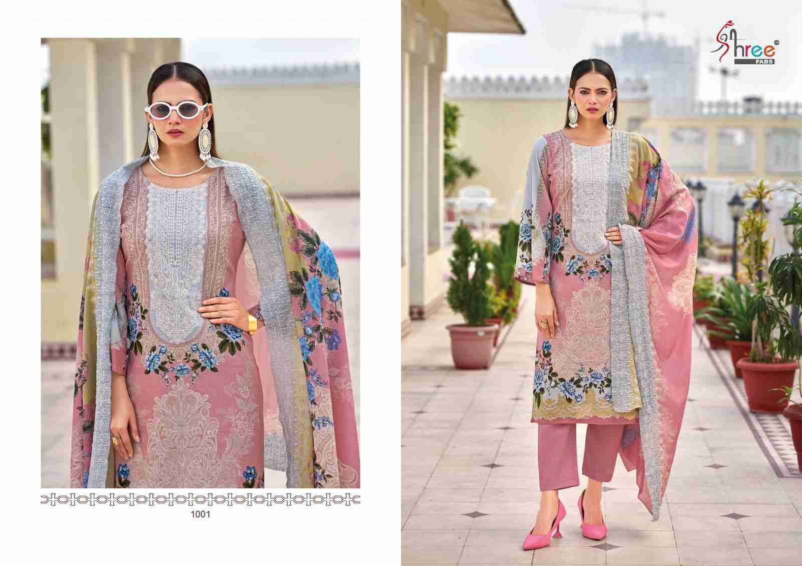 Needle Wonder Premium Lawn By Shree Fabs 1001 To 1007 Series Designer Pakistani Suits Beautiful Fancy Stylish Colorful Party Wear & Occasional Wear Pure Cotton With Embroidery Dresses At Wholesale Price