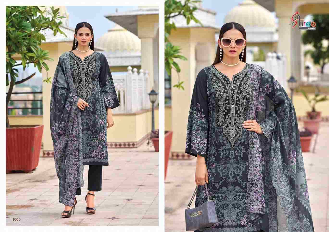 Needle Wonder Premium Lawn By Shree Fabs 1001 To 1007 Series Designer Pakistani Suits Beautiful Fancy Stylish Colorful Party Wear & Occasional Wear Pure Cotton With Embroidery Dresses At Wholesale Price