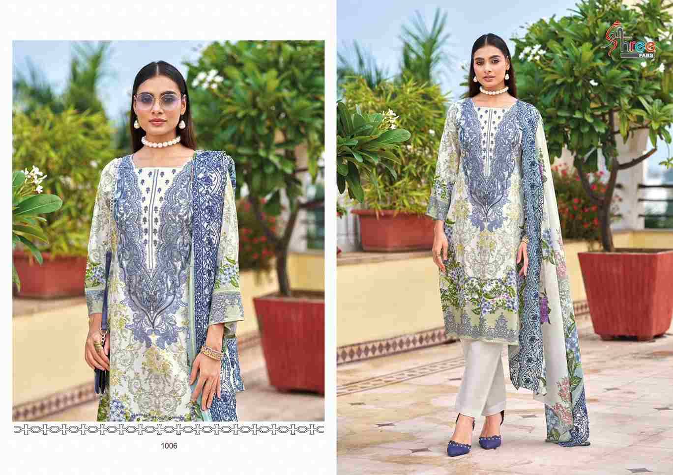 Needle Wonder Premium Lawn By Shree Fabs 1001 To 1007 Series Designer Pakistani Suits Beautiful Fancy Stylish Colorful Party Wear & Occasional Wear Pure Cotton With Embroidery Dresses At Wholesale Price