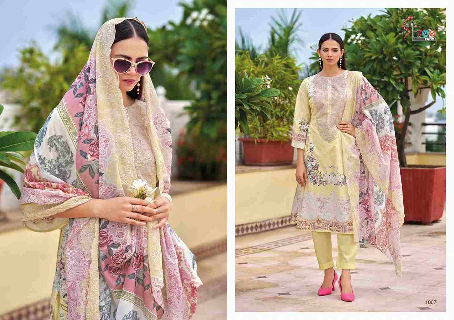 Needle Wonder Premium Lawn By Shree Fabs 1001 To 1007 Series Designer Pakistani Suits Beautiful Fancy Stylish Colorful Party Wear & Occasional Wear Pure Cotton With Embroidery Dresses At Wholesale Price