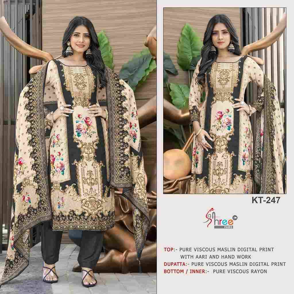 Shree Fabs Hit Design KT-247 Colours By Shree Fabs KT-247-A To KT-247-D Series Designer Pakistani Suits Beautiful Fancy Stylish Colorful Party Wear & Occasional Wear Pure Viscose Muslin Embroidery Dresses At Wholesale Price