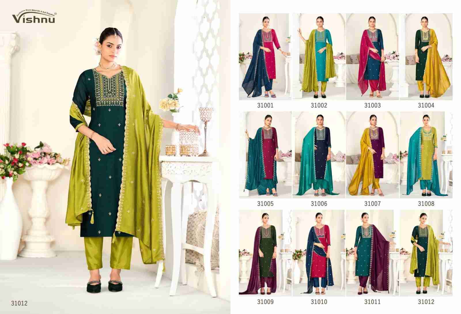 Sanwali Vol-2 By Vishnu 31001 To 31012 Series Beautiful Stylish Festive Suits Fancy Colorful Casual Wear & Ethnic Wear & Ready To Wear Vichitra Silk Print Dresses At Wholesale Price