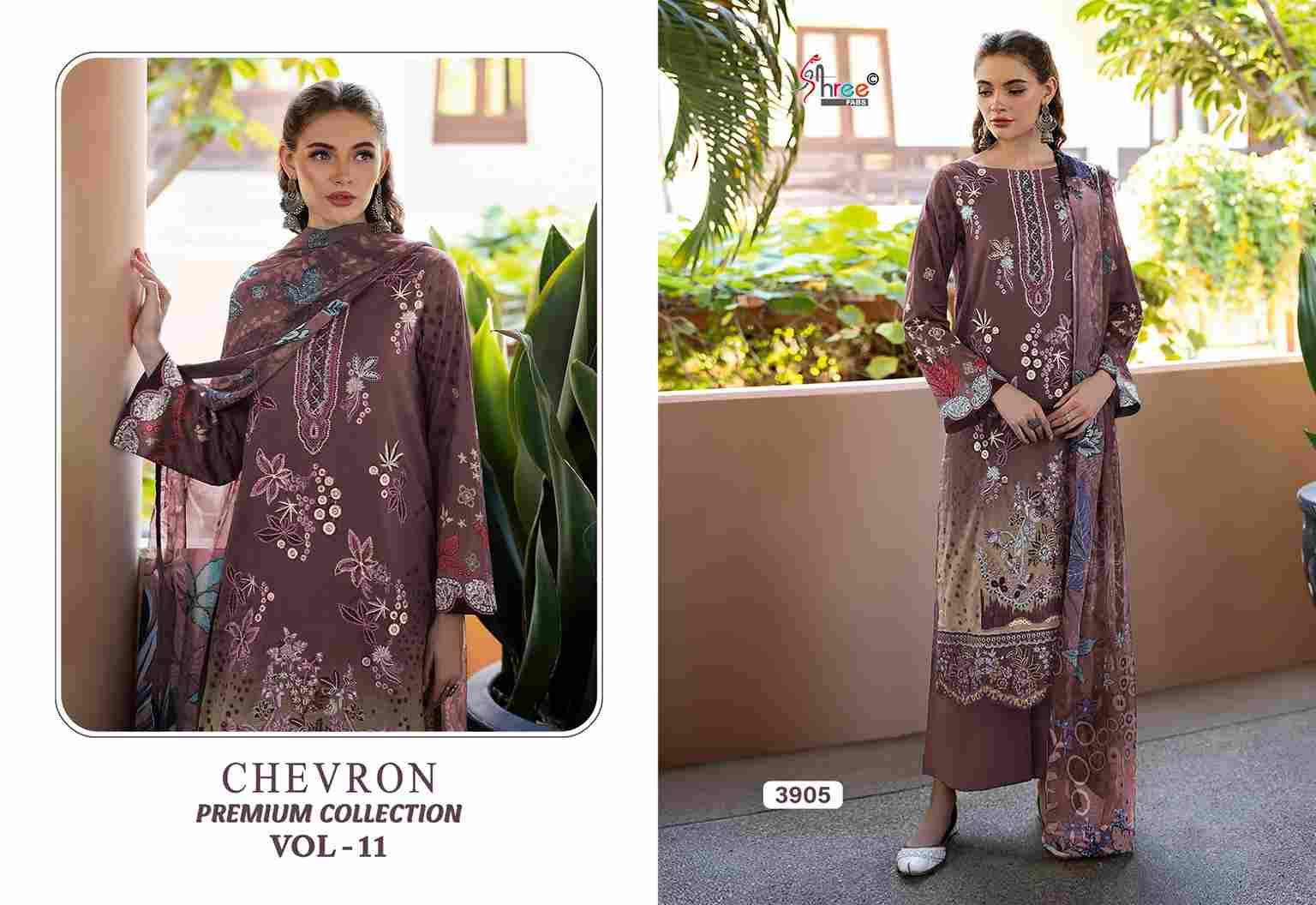 Chevron Premium Collection Vol-11 By Shree Fabs 3901 To 3906 Series Beautiful Pakistani Suits Colorful Stylish Fancy Casual Wear & Ethnic Wear Pure Cotton Embroidered Dresses At Wholesale Price