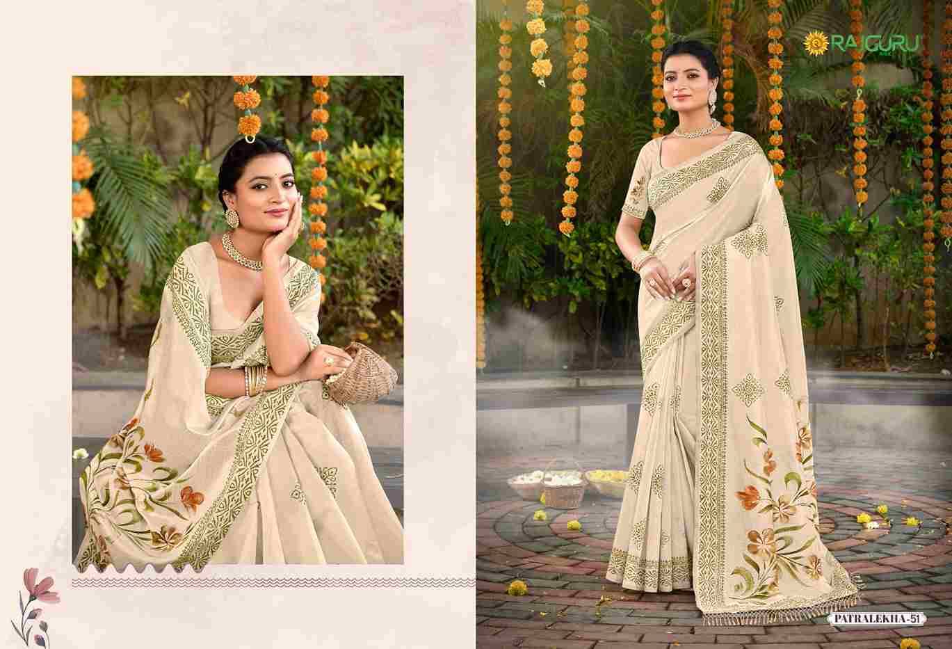 Patralekha By Rajguru 51 To 56 Series Indian Traditional Wear Collection Beautiful Stylish Fancy Colorful Party Wear & Occasional Wear Tussar Silk Sarees At Wholesale Price