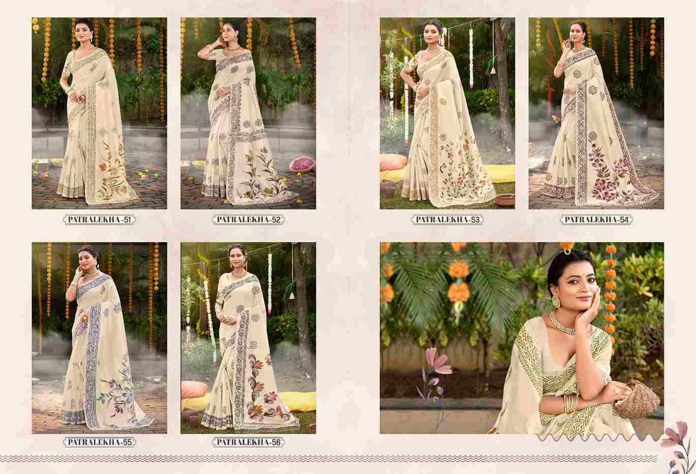 Patralekha By Rajguru 51 To 56 Series Indian Traditional Wear Collection Beautiful Stylish Fancy Colorful Party Wear & Occasional Wear Tussar Silk Sarees At Wholesale Price