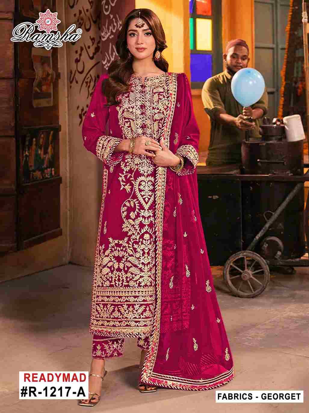 Ramsha 1217 Colours By Ramsha 1217-A To 1217-D Series Beautiful Pakistani Suits Colorful Stylish Fancy Casual Wear & Ethnic Wear Georgette Dresses At Wholesale Price