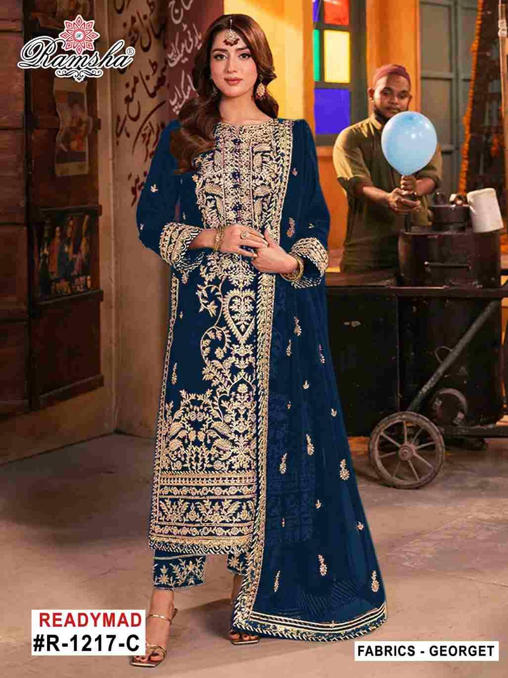 Ramsha 1217 Colours By Ramsha 1217-A To 1217-D Series Beautiful Pakistani Suits Colorful Stylish Fancy Casual Wear & Ethnic Wear Georgette Dresses At Wholesale Price