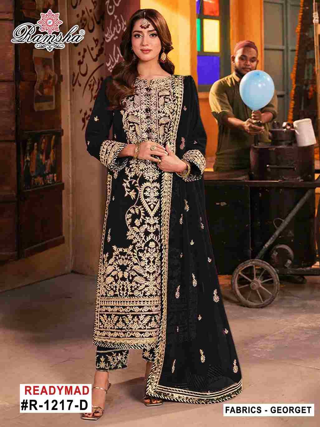 Ramsha 1217 Colours By Ramsha 1217-A To 1217-D Series Beautiful Pakistani Suits Colorful Stylish Fancy Casual Wear & Ethnic Wear Georgette Dresses At Wholesale Price