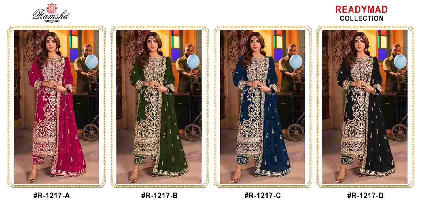 Ramsha 1217 Colours By Ramsha 1217-A To 1217-D Series Beautiful Pakistani Suits Colorful Stylish Fancy Casual Wear & Ethnic Wear Georgette Dresses At Wholesale Price