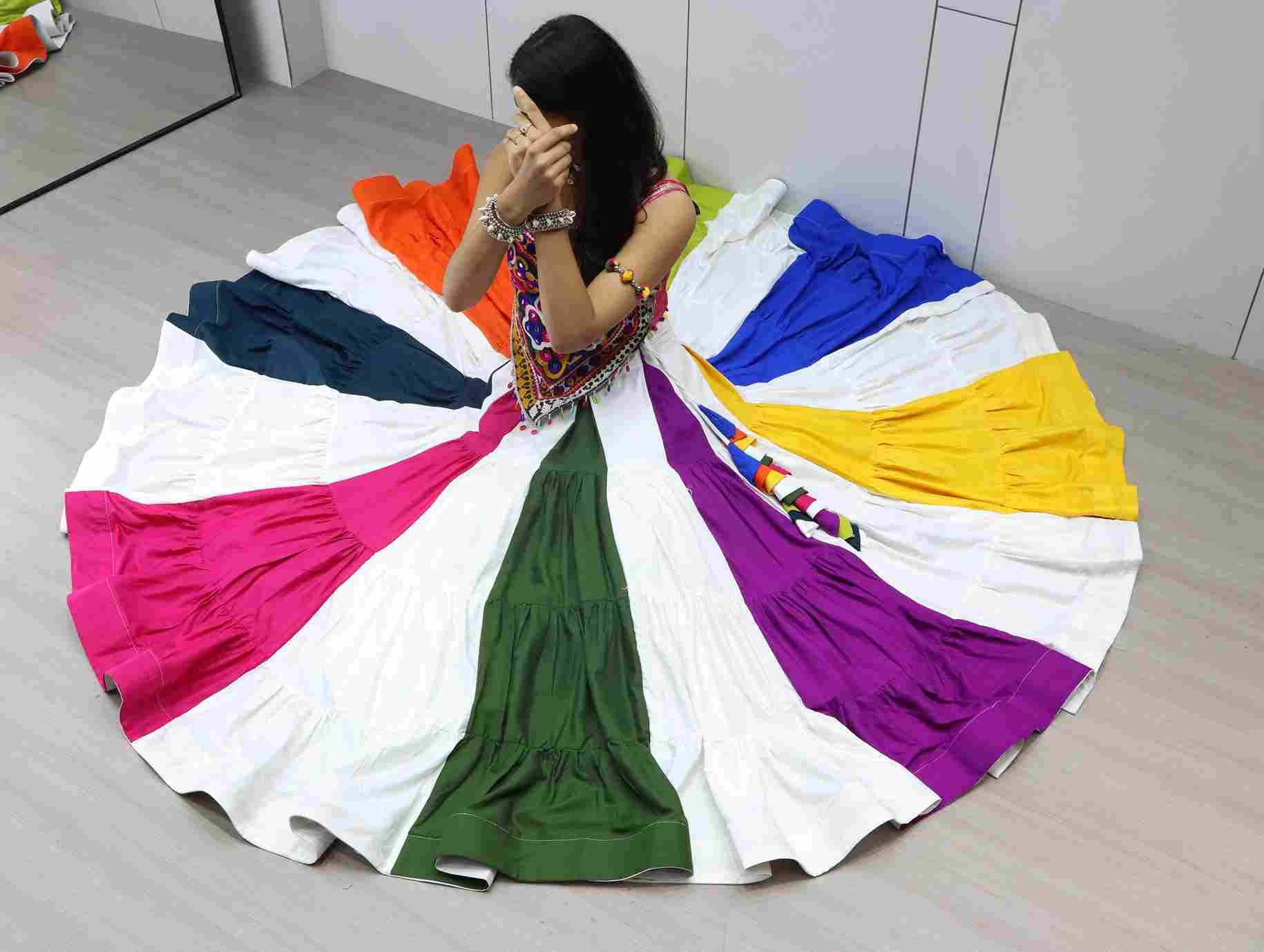 Gr-9048 By Fashid Wholesale Navratri Wear Collection Beautiful Stylish Colorful Fancy Party Wear & Occasional Wear Pure Rayon Cotton Lehengas At Wholesale Price