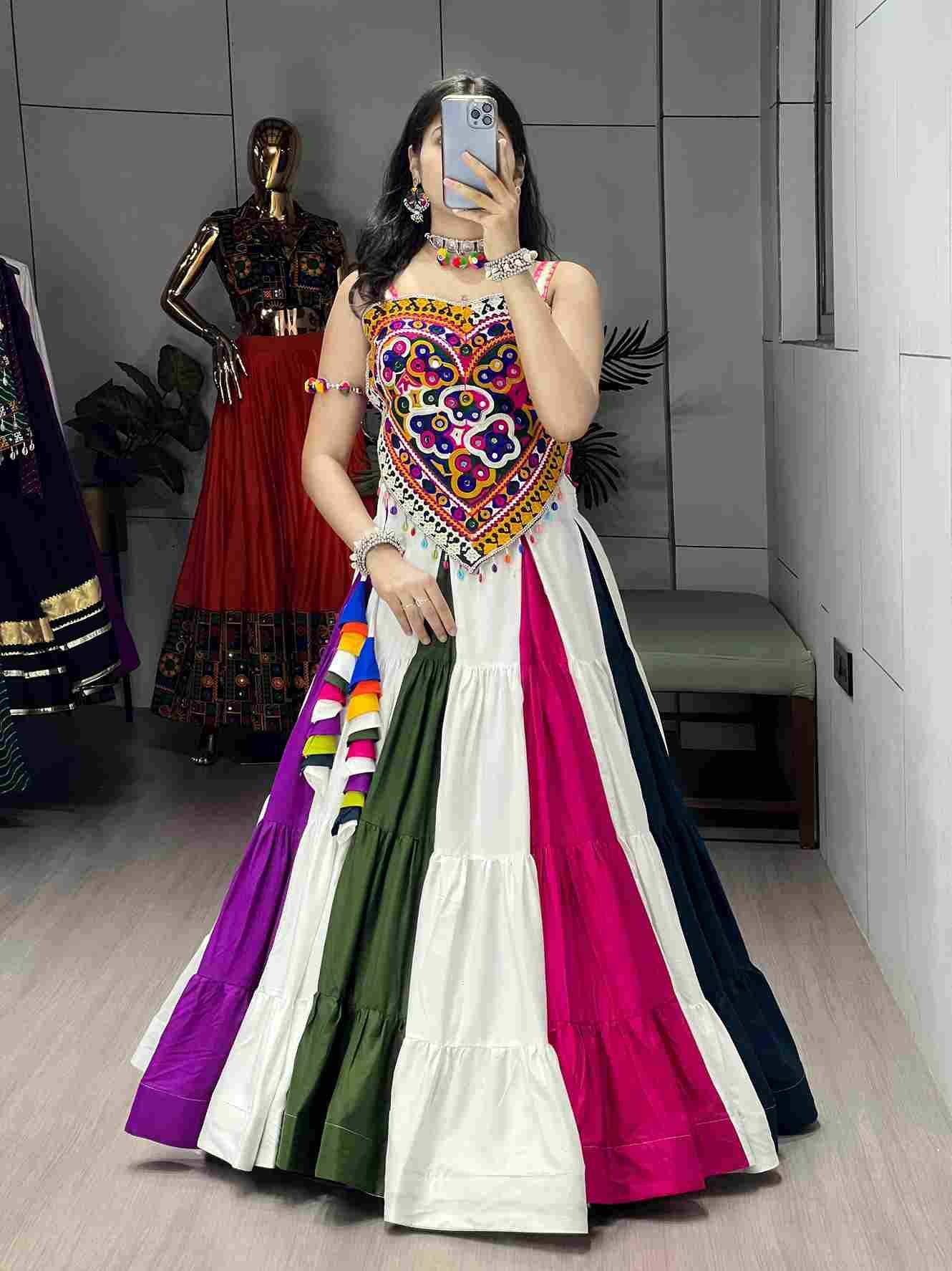 Gr-9048 By Fashid Wholesale Navratri Wear Collection Beautiful Stylish Colorful Fancy Party Wear & Occasional Wear Pure Rayon Cotton Lehengas At Wholesale Price