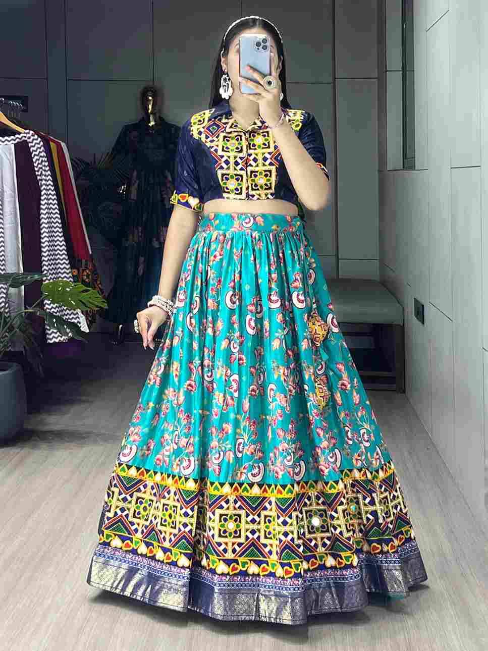 Gr-8052 By Fashid Wholesale 01 To 04 Series Navratri Wear Collection Beautiful Stylish Colorful Fancy Party Wear & Occasional Wear Soft Silk Lehengas At Wholesale Price