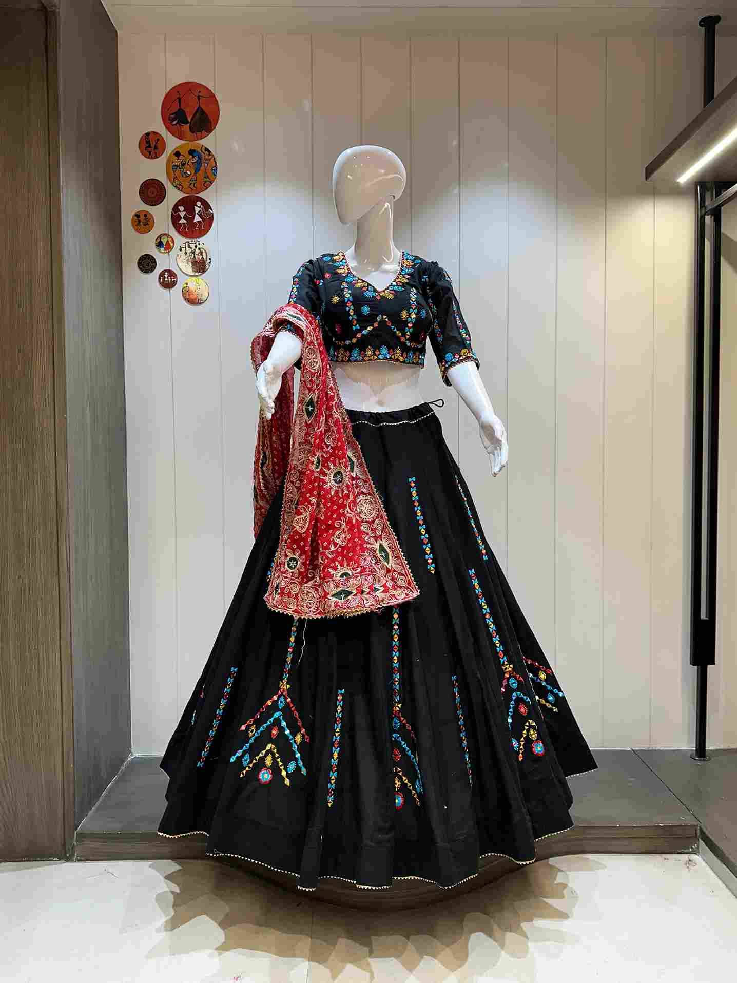 Ah-Trishul By Fashid Wholesale 01 To 05 Series Navratri Wear Collection Beautiful Stylish Colorful Fancy Party Wear & Occasional Wear Pure Khadi Cotton Lehengas At Wholesale Price