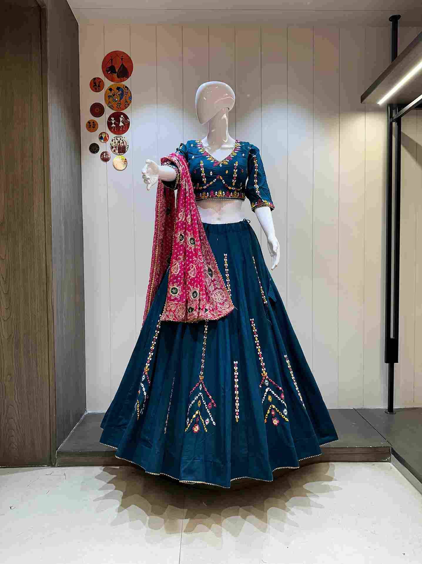 Ah-Trishul By Fashid Wholesale 01 To 05 Series Navratri Wear Collection Beautiful Stylish Colorful Fancy Party Wear & Occasional Wear Pure Khadi Cotton Lehengas At Wholesale Price