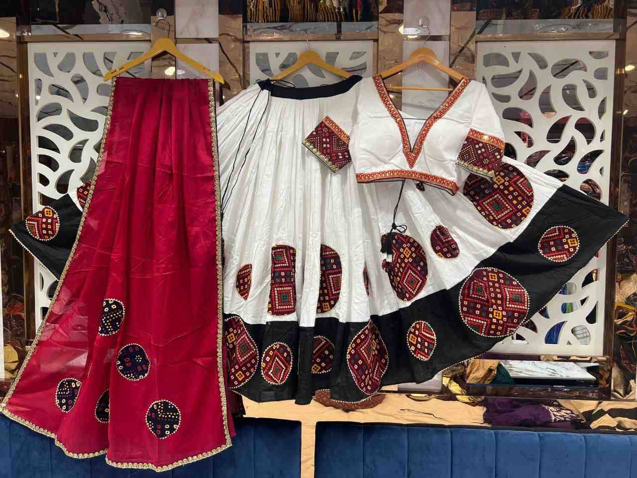 Ah-08 By Fashid Wholesale 01 To 02 Series Navratri Wear Collection Beautiful Stylish Colorful Fancy Party Wear & Occasional Wear Pure Khadi Cotton Lehengas At Wholesale Price
