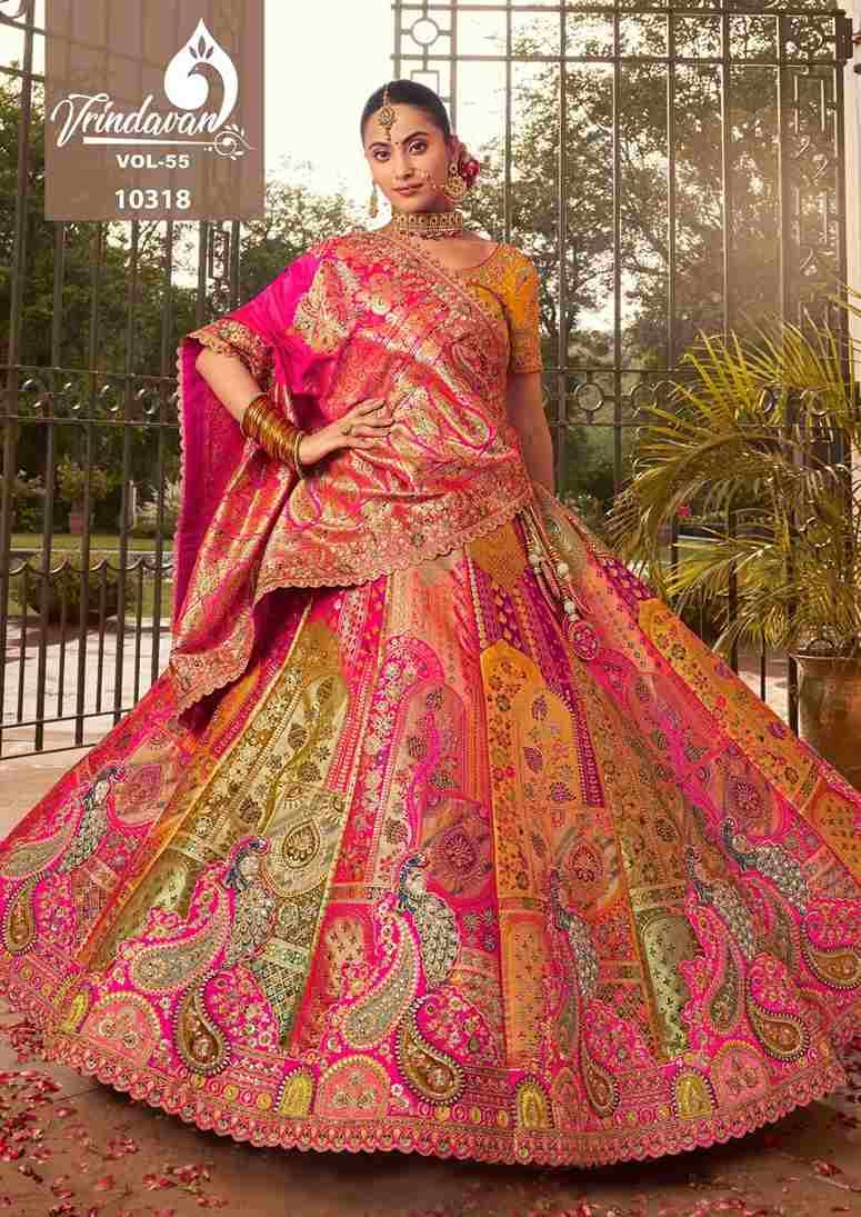 Vrindavan Vol-55 By Vrindavan 10314 To 10319 Series Bridal Wear Collection Beautiful Stylish Colorful Fancy Party Wear & Occasional Wear Silk Lehengas At Wholesale Price