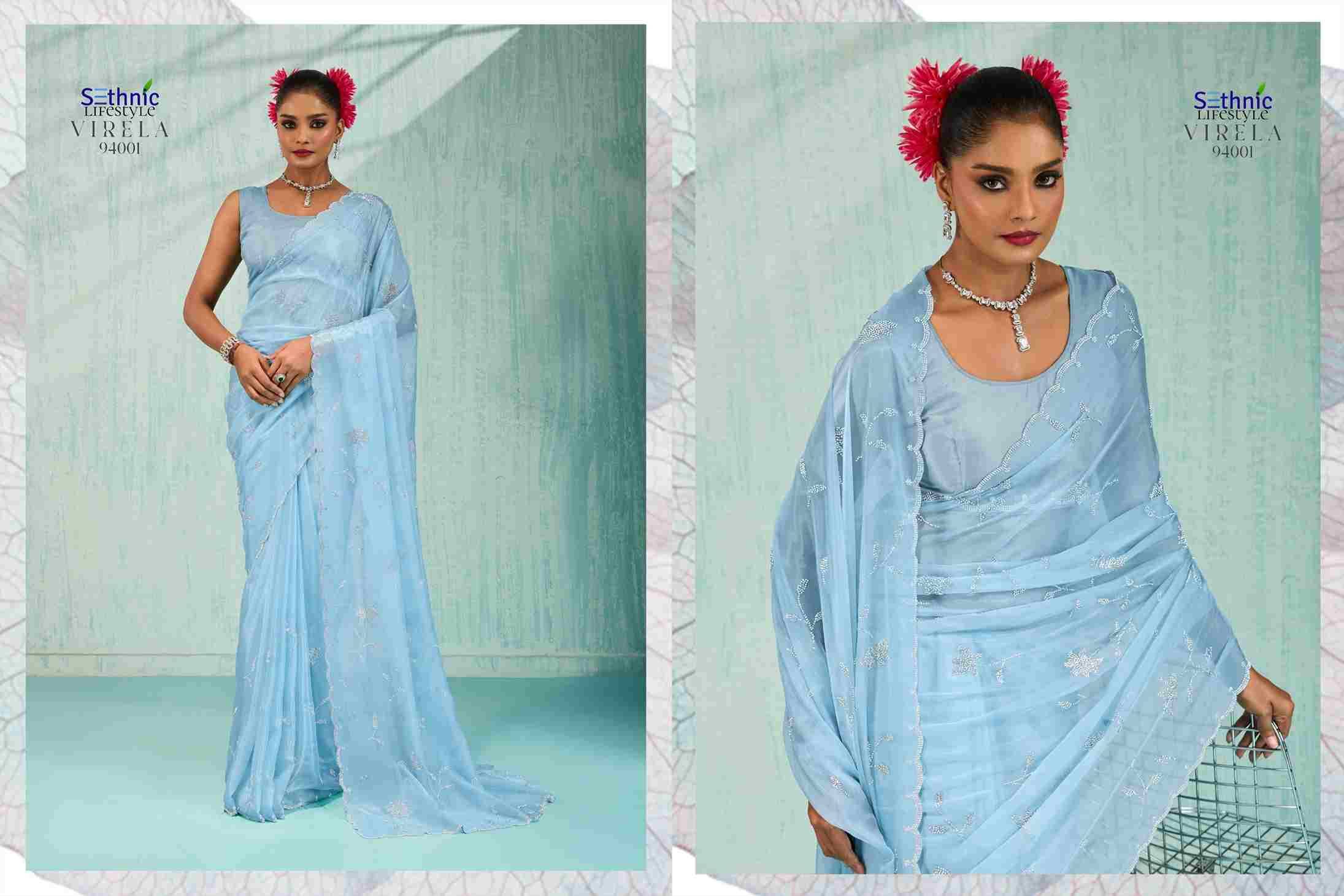 Virela By Sethnic 94001 To 94002 Series Indian Traditional Wear Collection Beautiful Stylish Fancy Colorful Party Wear & Occasional Wear Viscose Sarees At Wholesale Price