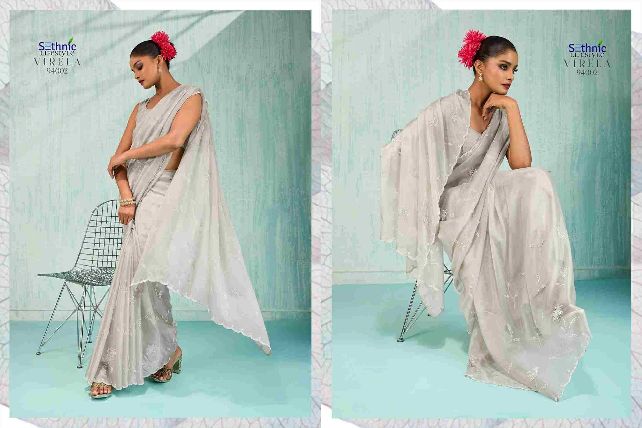Virela By Sethnic 94001 To 94002 Series Indian Traditional Wear Collection Beautiful Stylish Fancy Colorful Party Wear & Occasional Wear Viscose Sarees At Wholesale Price