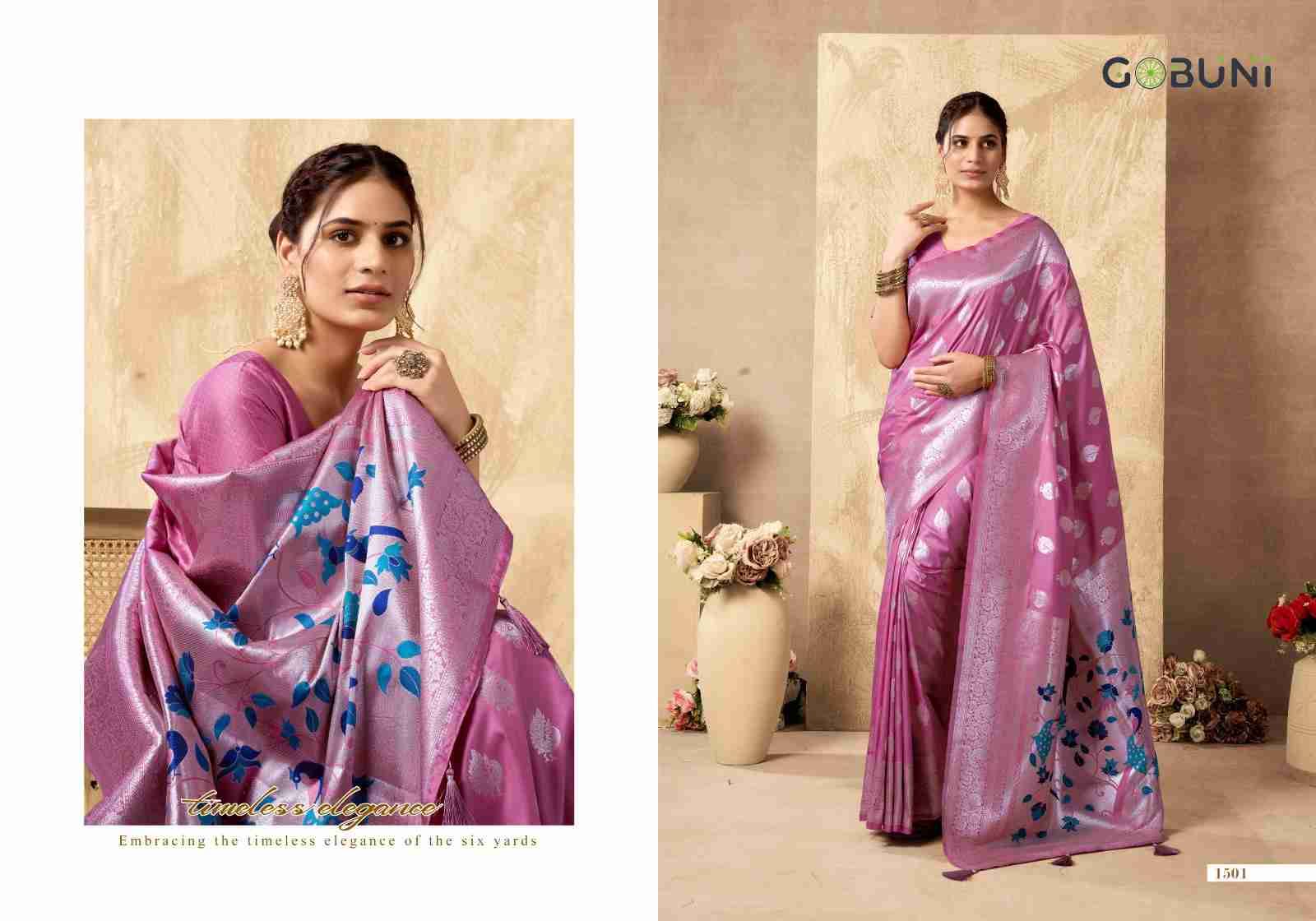 Shagun Silk By Gobuni 1501 To 1504 Series Indian Traditional Wear Collection Beautiful Stylish Fancy Colorful Party Wear & Occasional Wear Silk Sarees At Wholesale Price