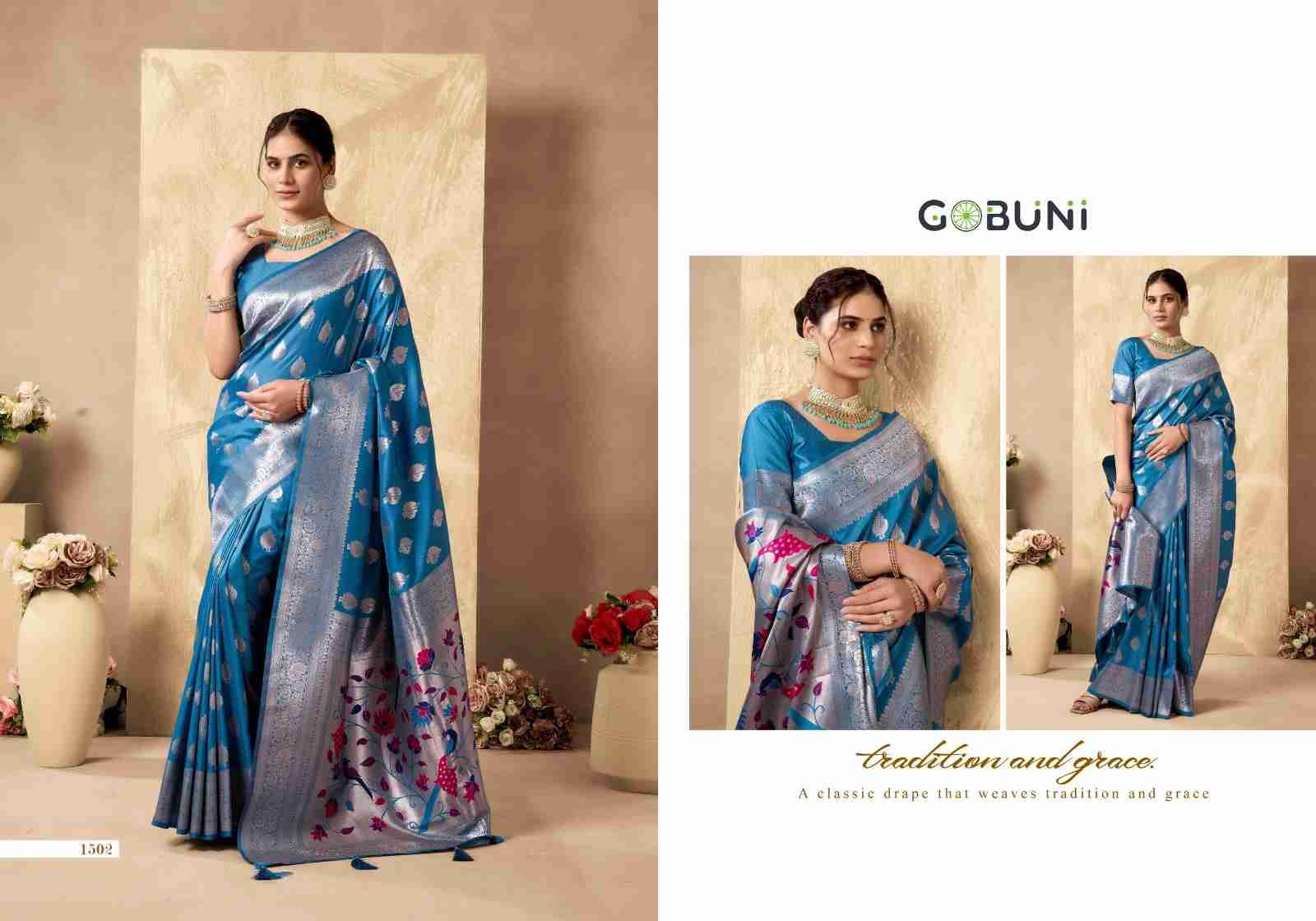Shagun Silk By Gobuni 1501 To 1504 Series Indian Traditional Wear Collection Beautiful Stylish Fancy Colorful Party Wear & Occasional Wear Silk Sarees At Wholesale Price