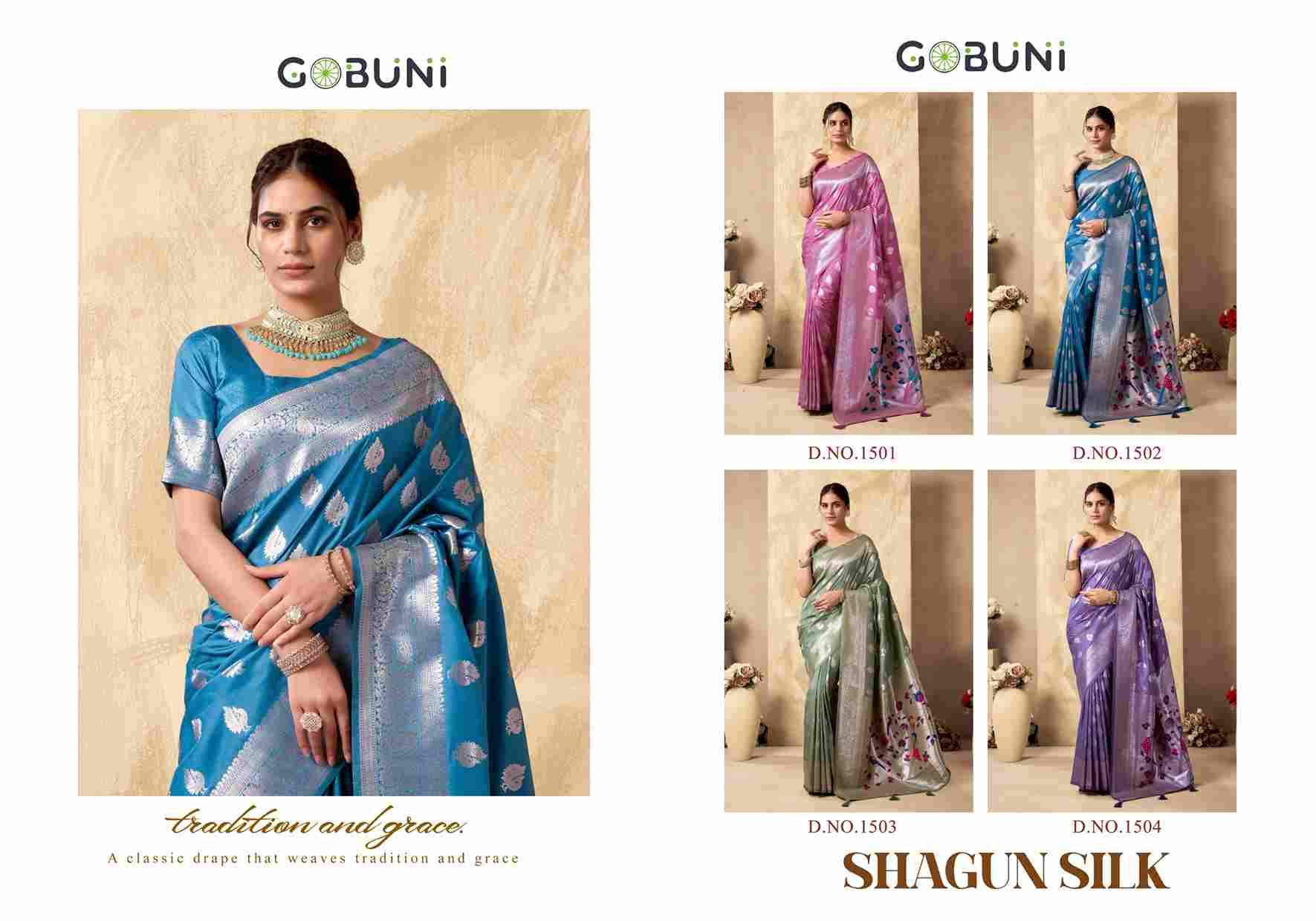 Shagun Silk By Gobuni 1501 To 1504 Series Indian Traditional Wear Collection Beautiful Stylish Fancy Colorful Party Wear & Occasional Wear Silk Sarees At Wholesale Price