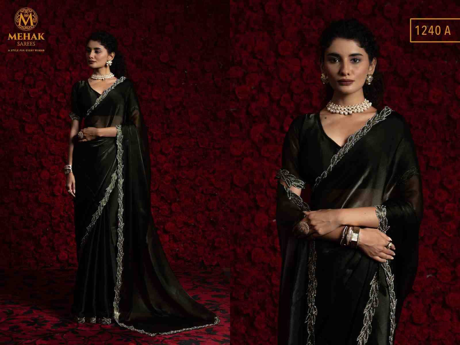 Mehak 1240 Colours By Mehak 1240-A To 1240-F Series Indian Traditional Wear Collection Beautiful Stylish Fancy Colorful Party Wear & Occasional Wear Chiffon Sarees At Wholesale Price