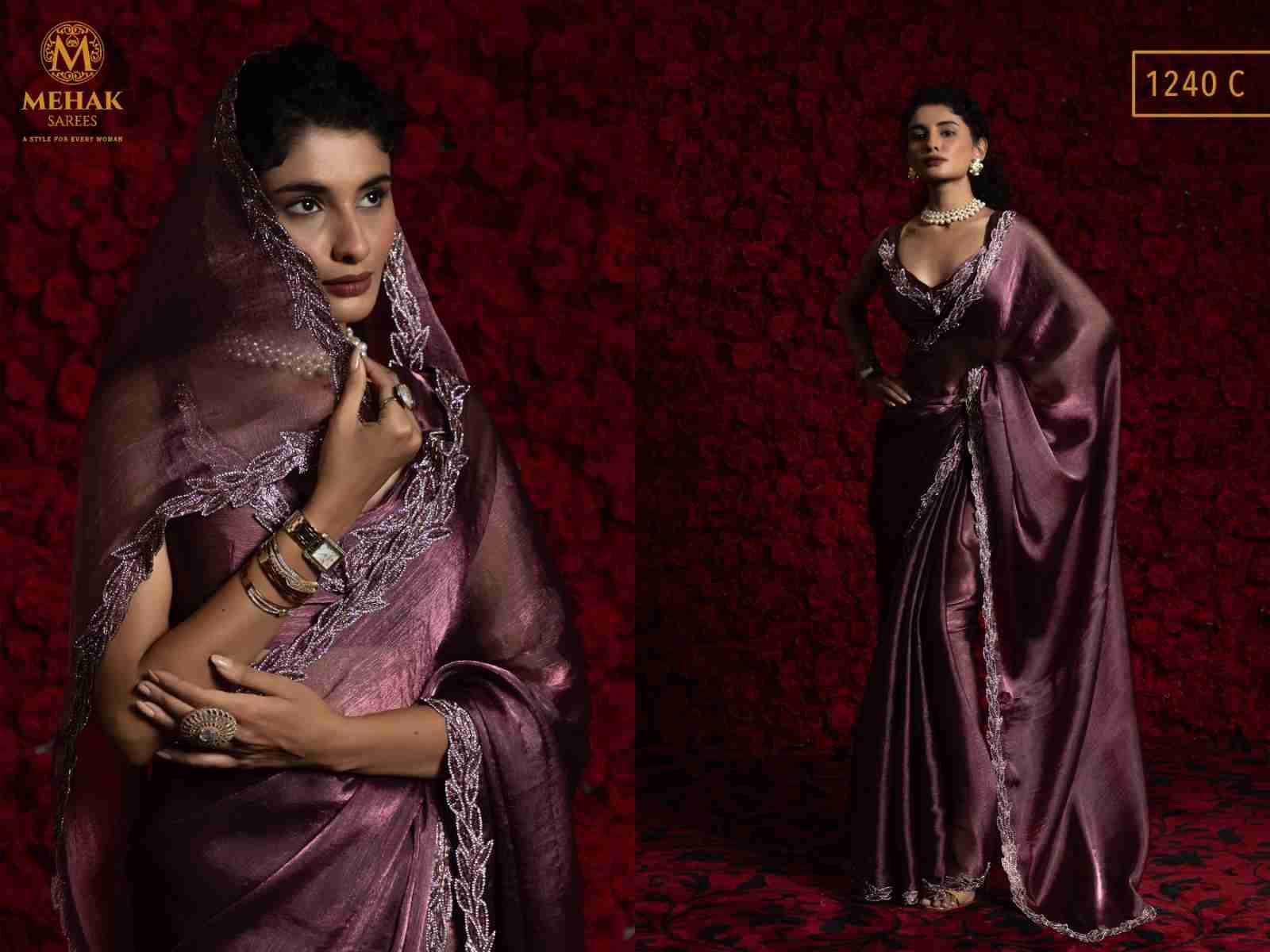 Mehak 1240 Colours By Mehak 1240-A To 1240-F Series Indian Traditional Wear Collection Beautiful Stylish Fancy Colorful Party Wear & Occasional Wear Chiffon Sarees At Wholesale Price