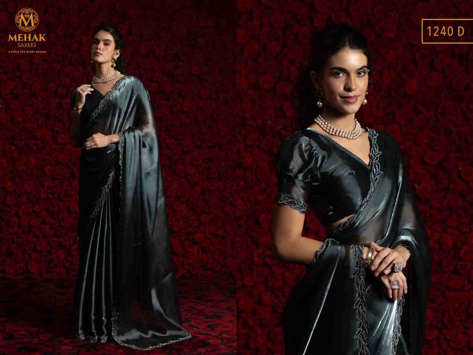 Mehak 1240 Colours By Mehak 1240-A To 1240-F Series Indian Traditional Wear Collection Beautiful Stylish Fancy Colorful Party Wear & Occasional Wear Chiffon Sarees At Wholesale Price