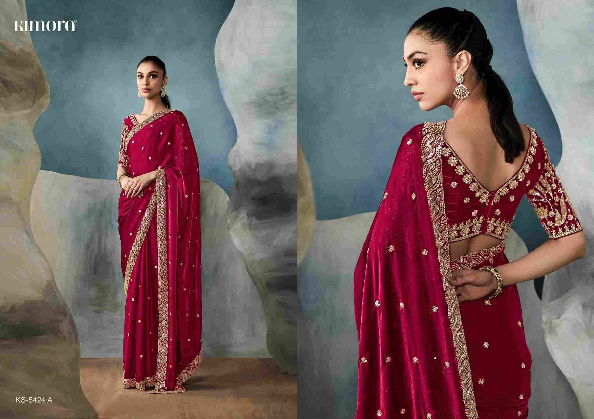 Iconic 5424 Colours By Kimora Fashion 5424 To 5424-D Series Indian Traditional Wear Collection Beautiful Stylish Fancy Colorful Party Wear & Occasional Wear Net Sarees At Wholesale Price