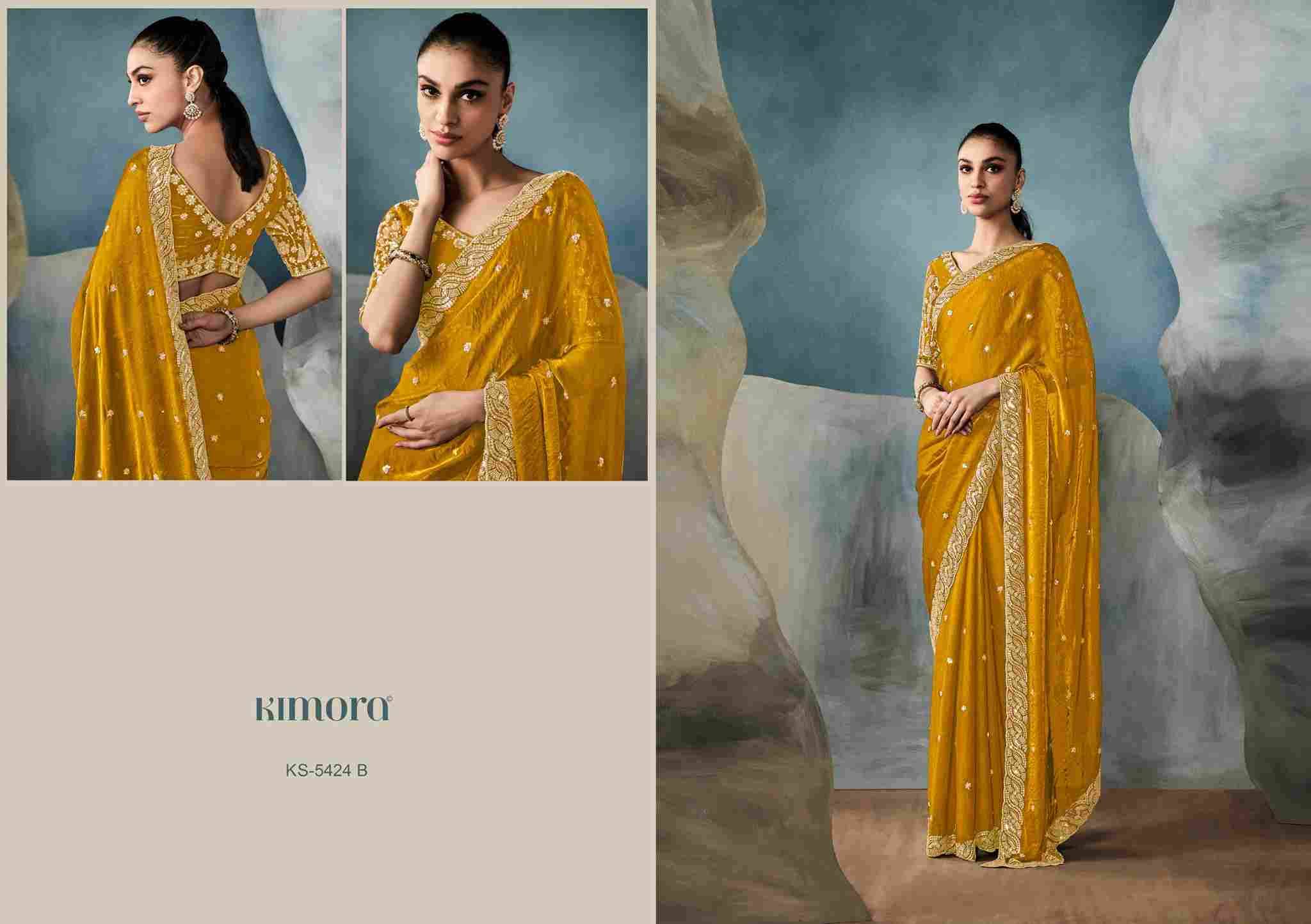 Iconic 5424 Colours By Kimora Fashion 5424 To 5424-D Series Indian Traditional Wear Collection Beautiful Stylish Fancy Colorful Party Wear & Occasional Wear Net Sarees At Wholesale Price