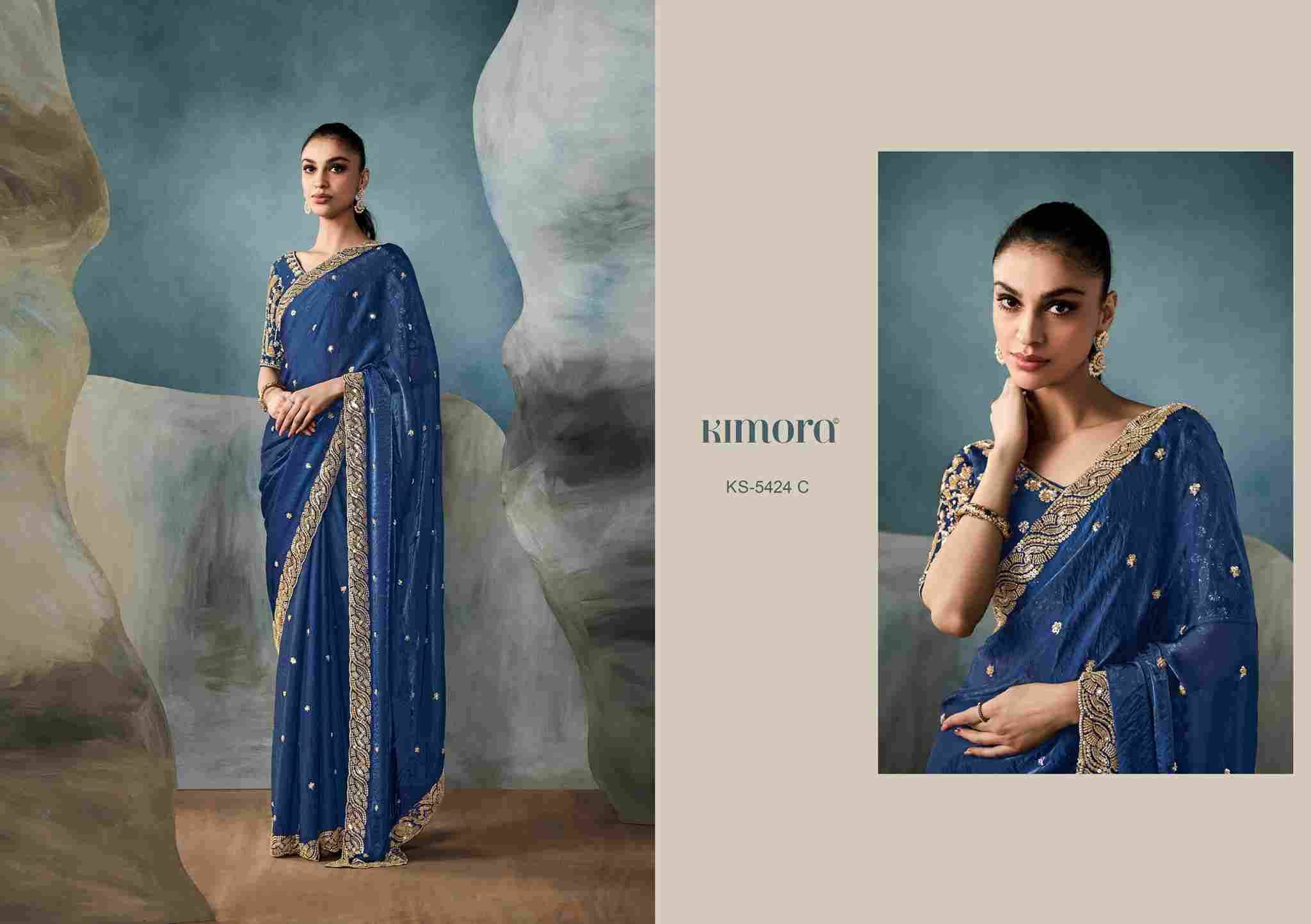 Iconic 5424 Colours By Kimora Fashion 5424 To 5424-D Series Indian Traditional Wear Collection Beautiful Stylish Fancy Colorful Party Wear & Occasional Wear Net Sarees At Wholesale Price