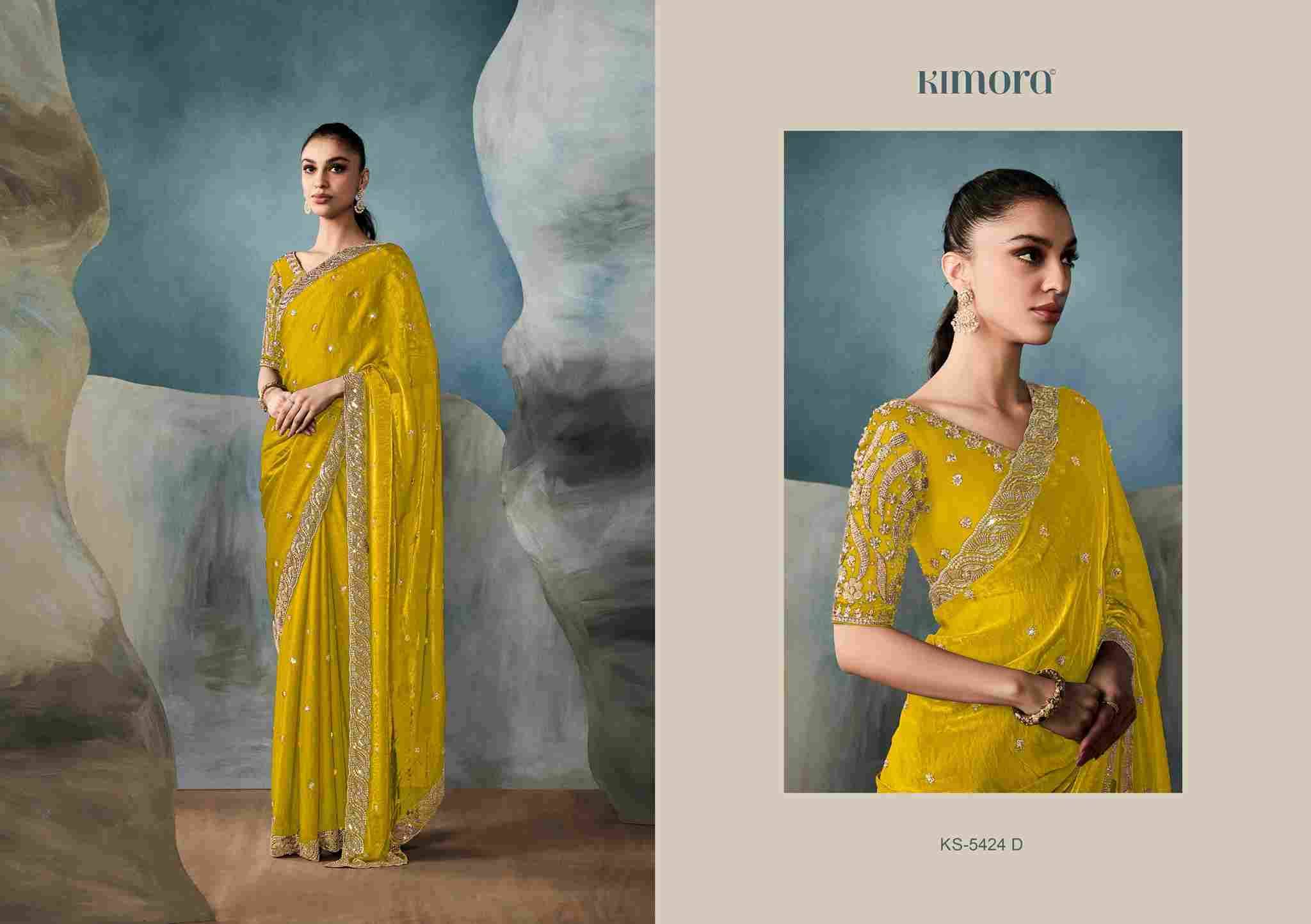 Iconic 5424 Colours By Kimora Fashion 5424 To 5424-D Series Indian Traditional Wear Collection Beautiful Stylish Fancy Colorful Party Wear & Occasional Wear Net Sarees At Wholesale Price