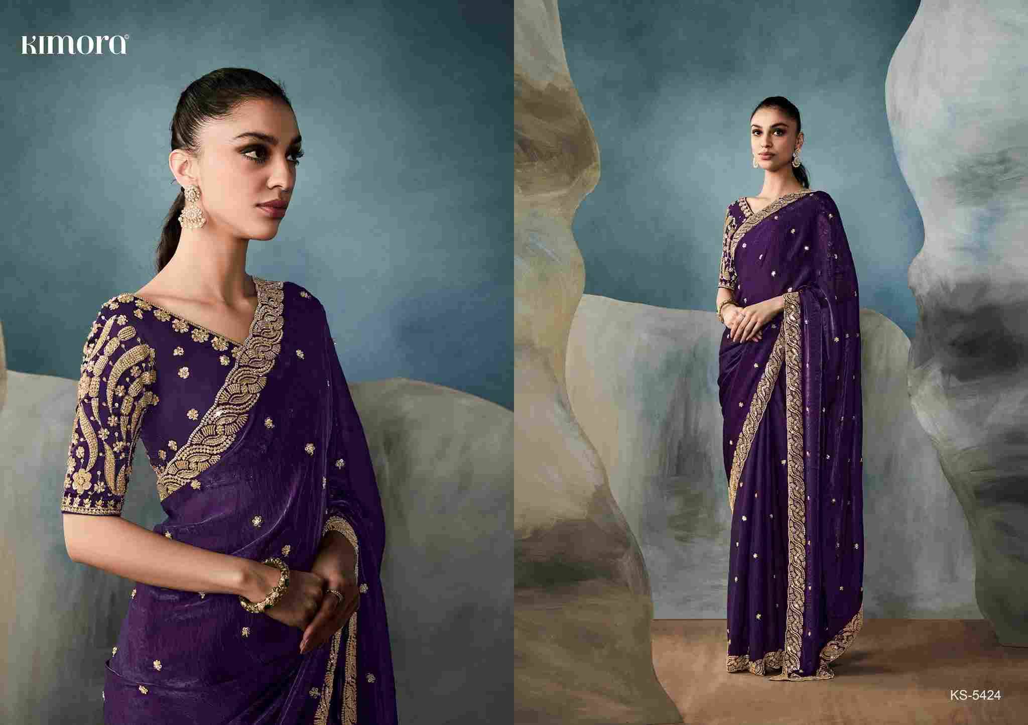 Iconic 5424 Colours By Kimora Fashion 5424 To 5424-D Series Indian Traditional Wear Collection Beautiful Stylish Fancy Colorful Party Wear & Occasional Wear Net Sarees At Wholesale Price