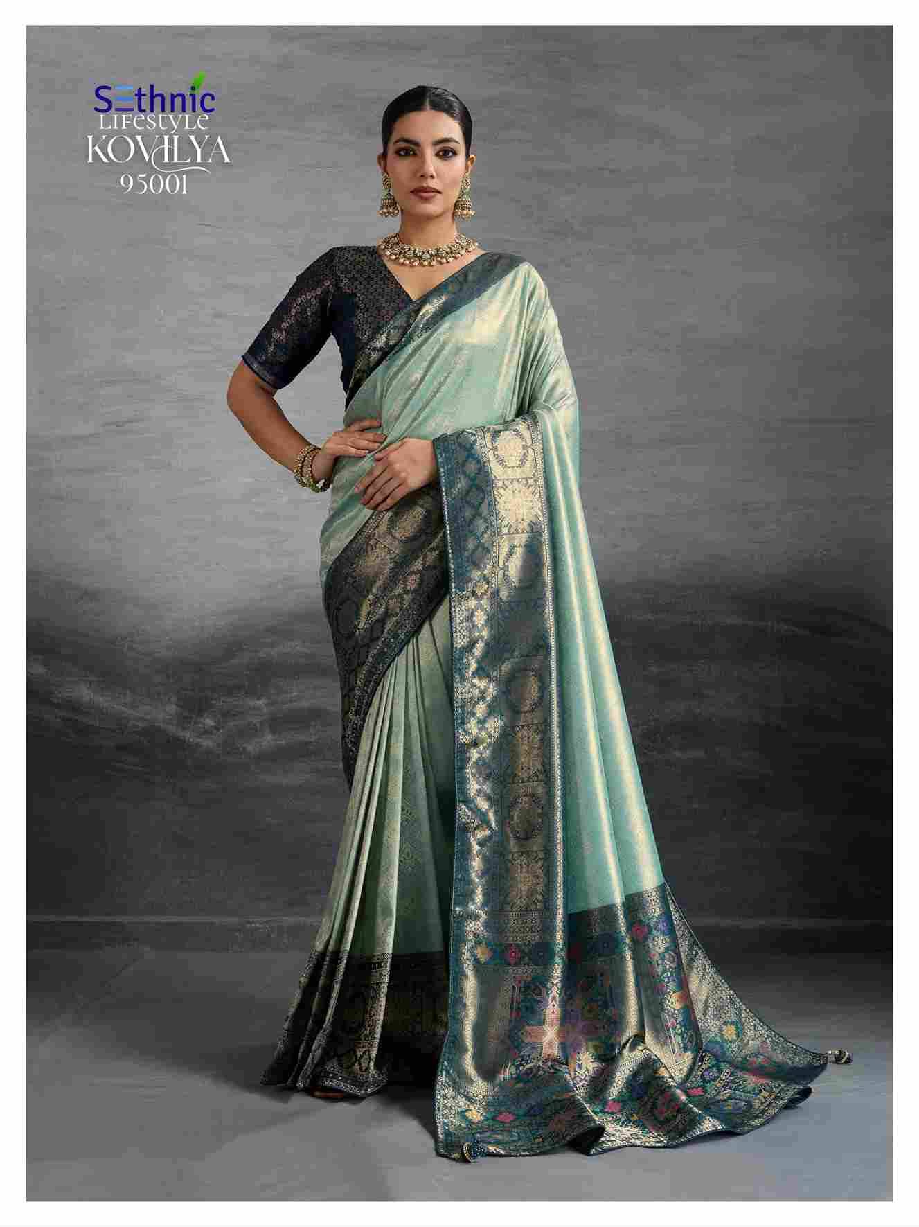 Kovilya By Sethnic 95001 To 95004 Series Indian Traditional Wear Collection Beautiful Stylish Fancy Colorful Party Wear & Occasional Wear Kanjivaram Silk Sarees At Wholesale Price